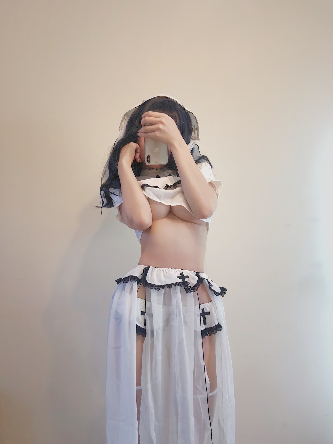 Coser@小仓千代w – 白色修女服自拍 - P14