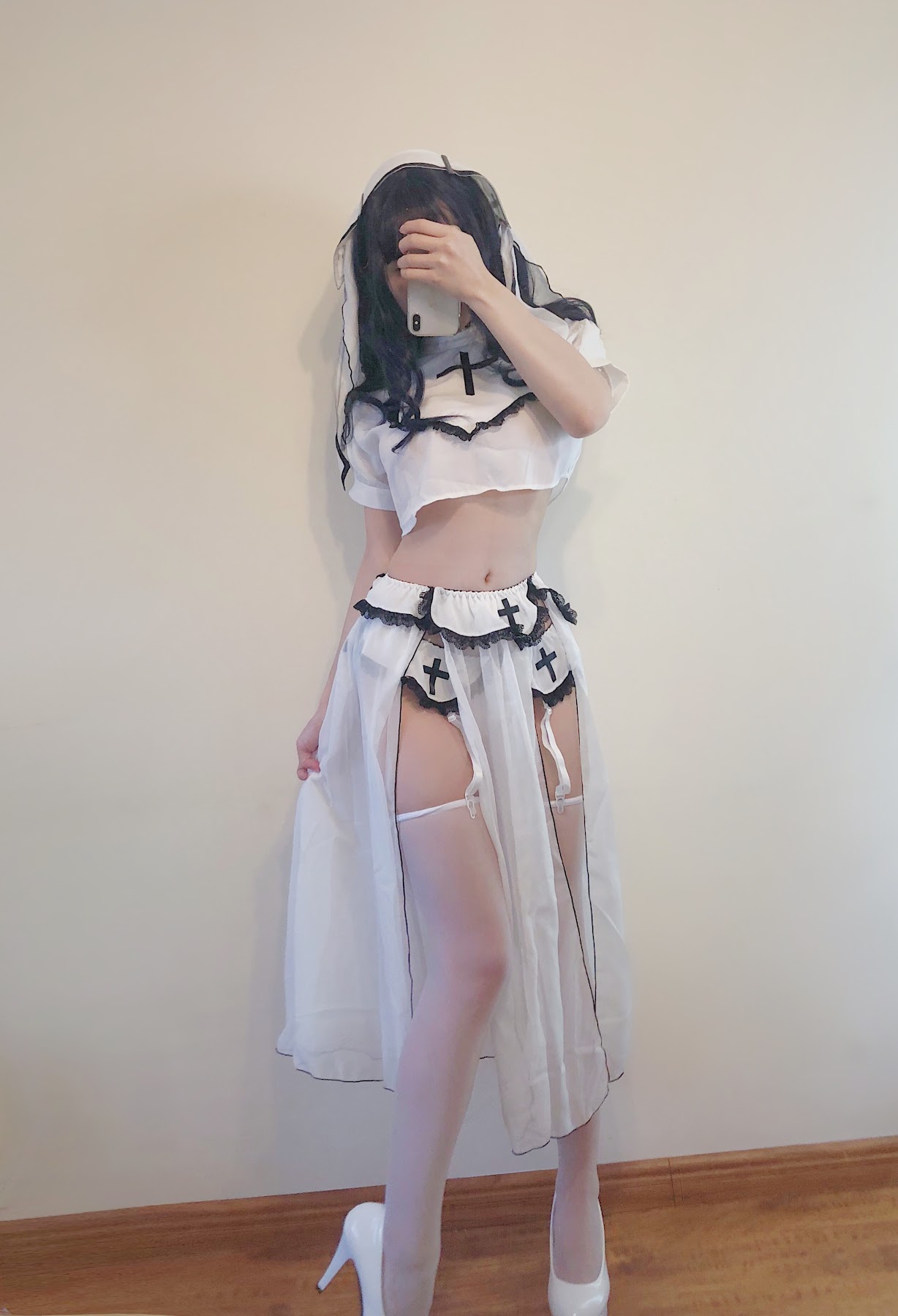 Coser@小仓千代w – 白色修女服自拍 - P19