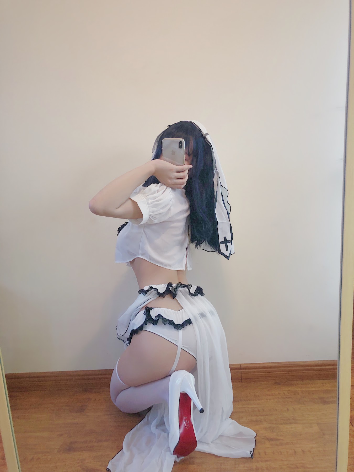 Coser@小仓千代w – 白色修女服自拍 - P22