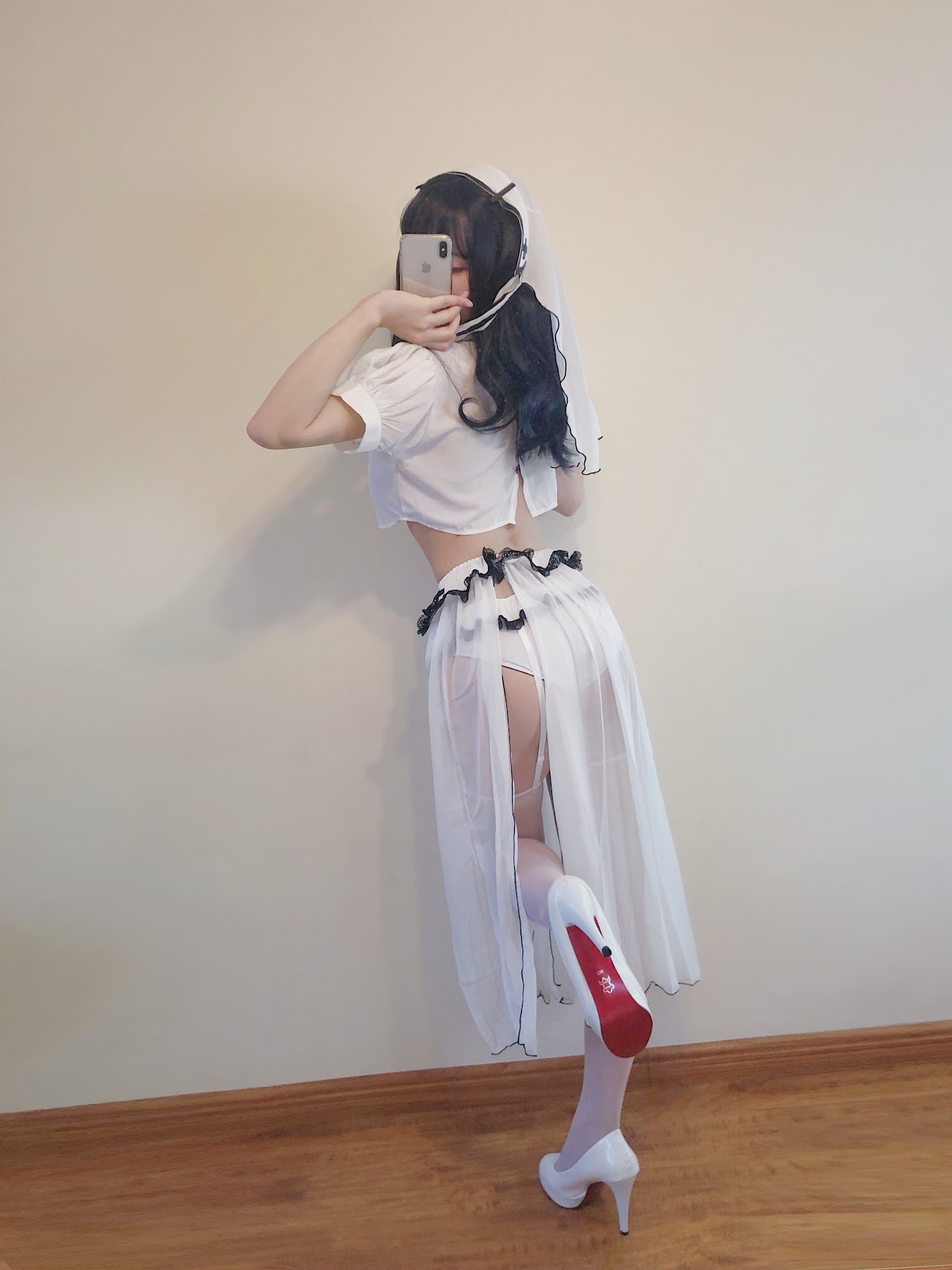 Coser@小仓千代w – 白色修女服自拍 - P32