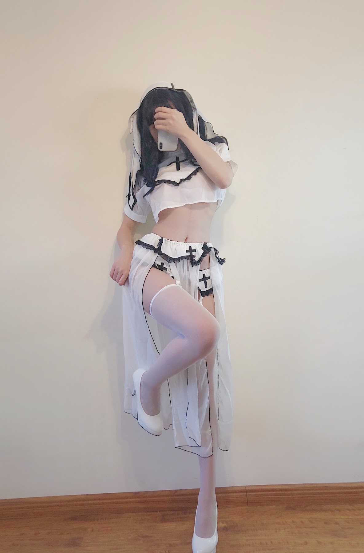 Coser@小仓千代w – 白色修女服自拍 - P36