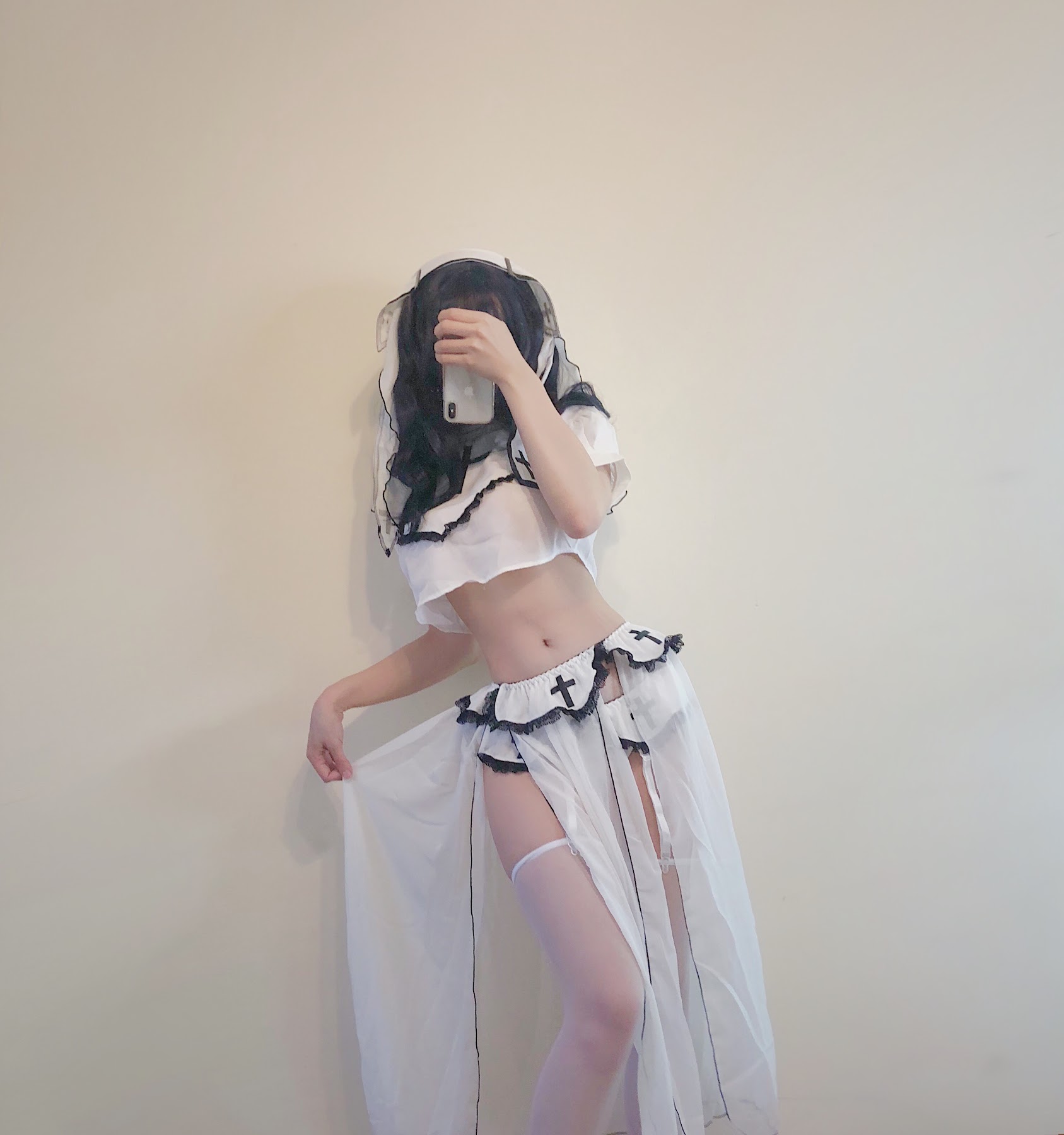 Coser@小仓千代w – 白色修女服自拍 - P38