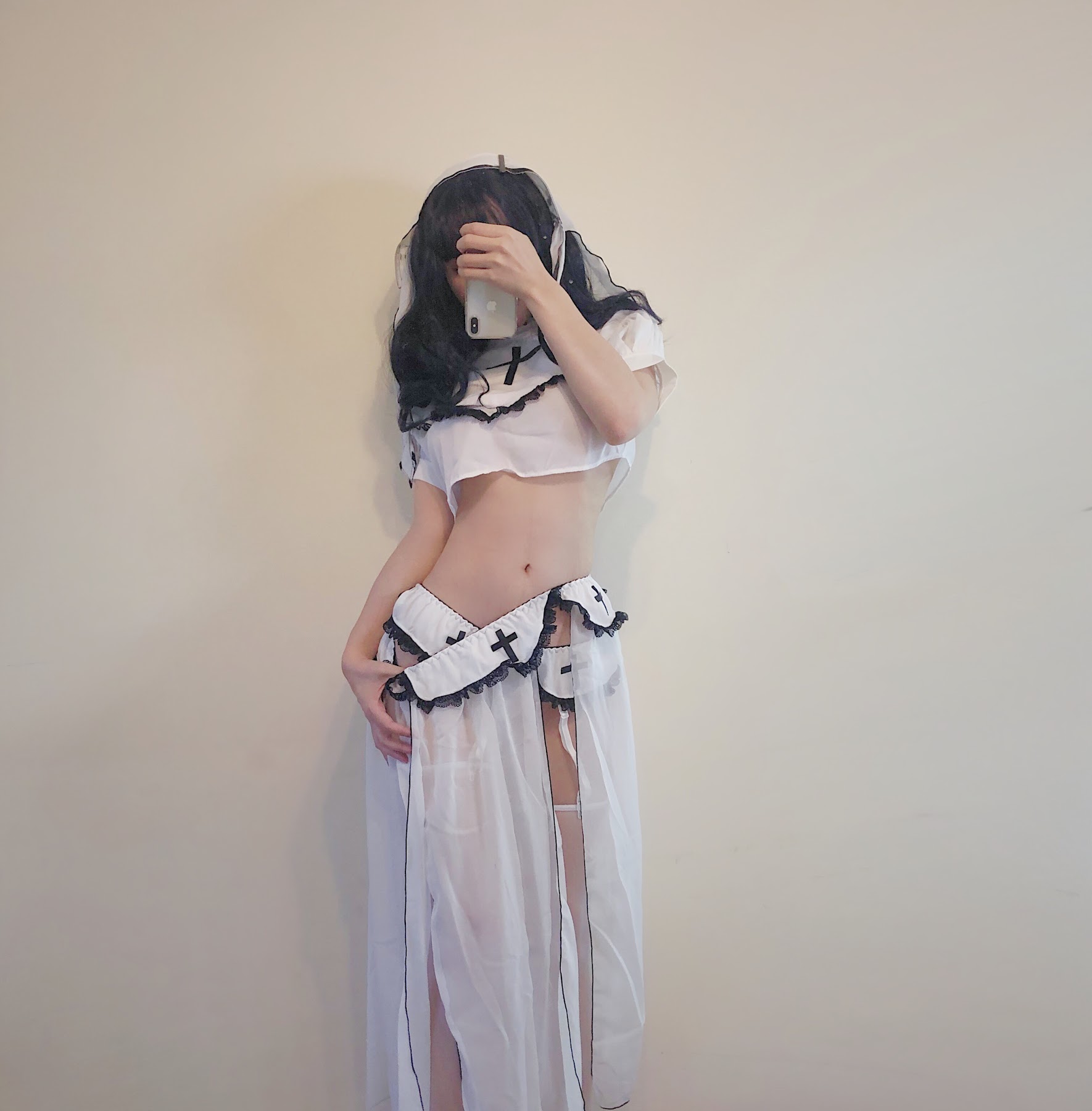 Coser@小仓千代w – 白色修女服自拍 - P53