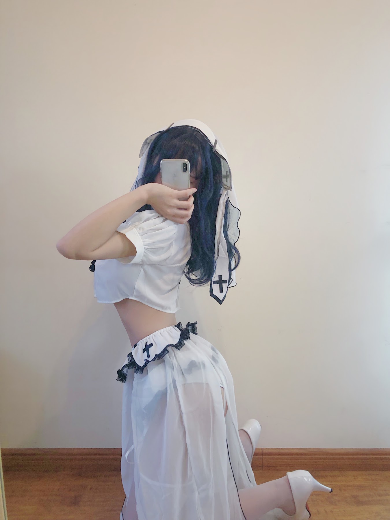 Coser@小仓千代w – 白色修女服自拍 - P7