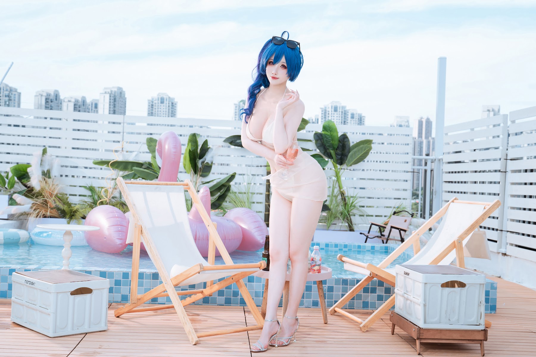 Coser@rioko凉凉子 – 圣路易斯 香槟色比基尼 - P1