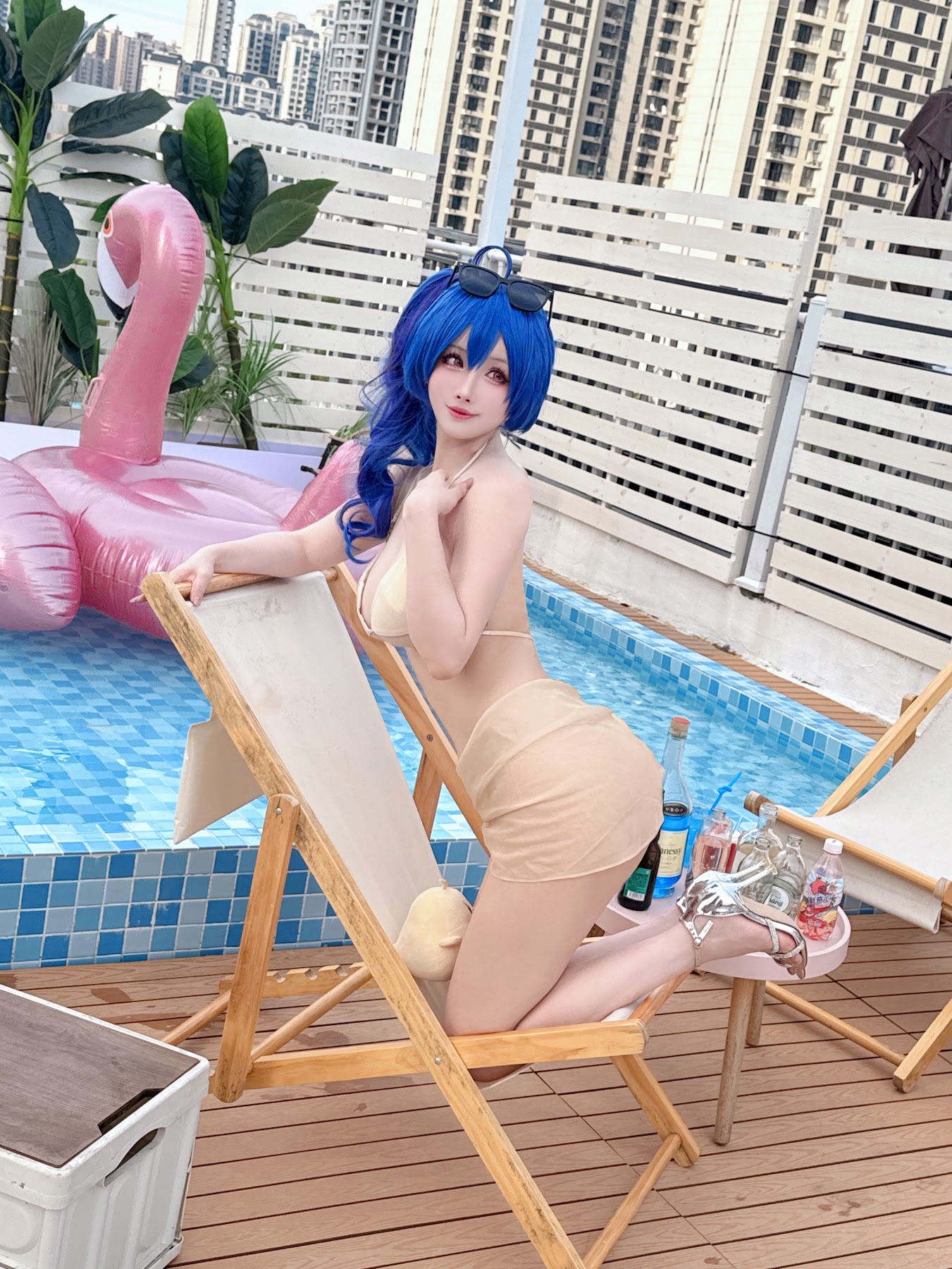 Coser@rioko凉凉子 – 圣路易斯 香槟色比基尼 - P40