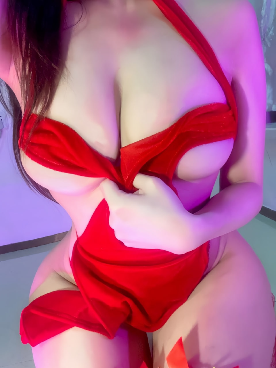 张鑫baby – 连体透视蕾丝三点半腿吊带袜 - P38