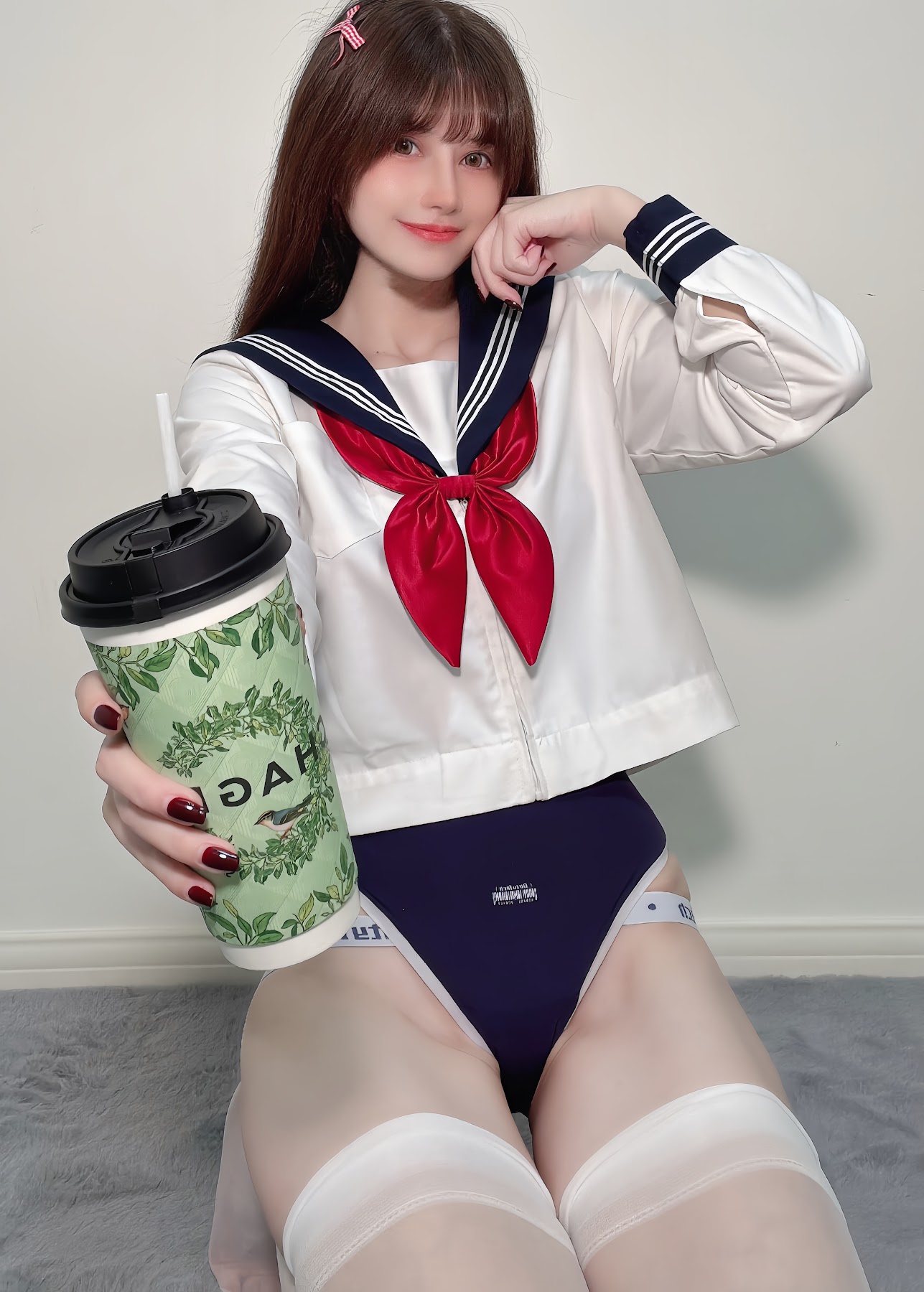Coser@鹿八岁 – 白丝水手服 - P23