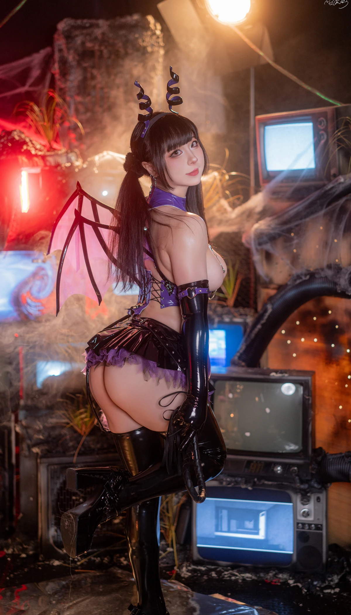 Cosplay 皮皮奶可可爱了啦 – 紫博魅 赛博魅魔 - P1
