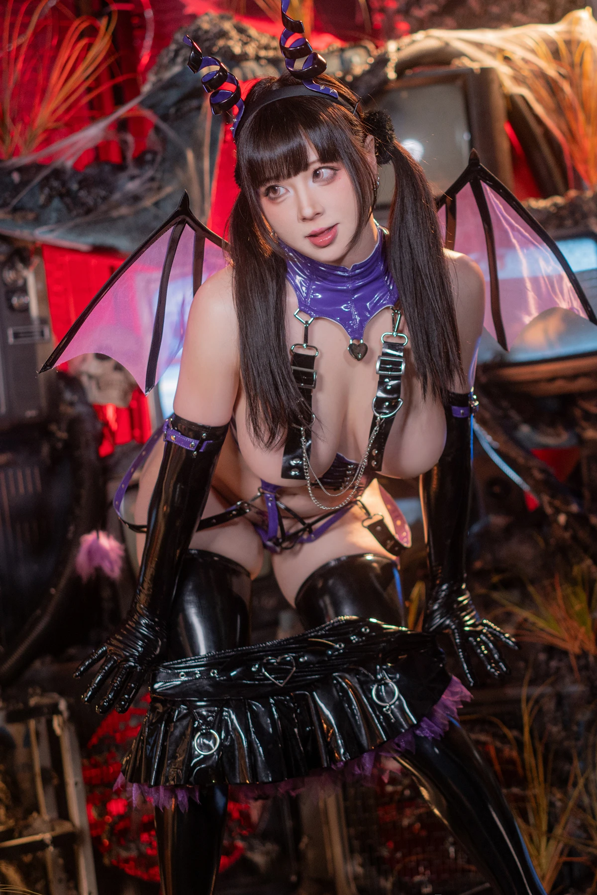 Cosplay 皮皮奶可可爱了啦 – 紫博魅 赛博魅魔 - P22