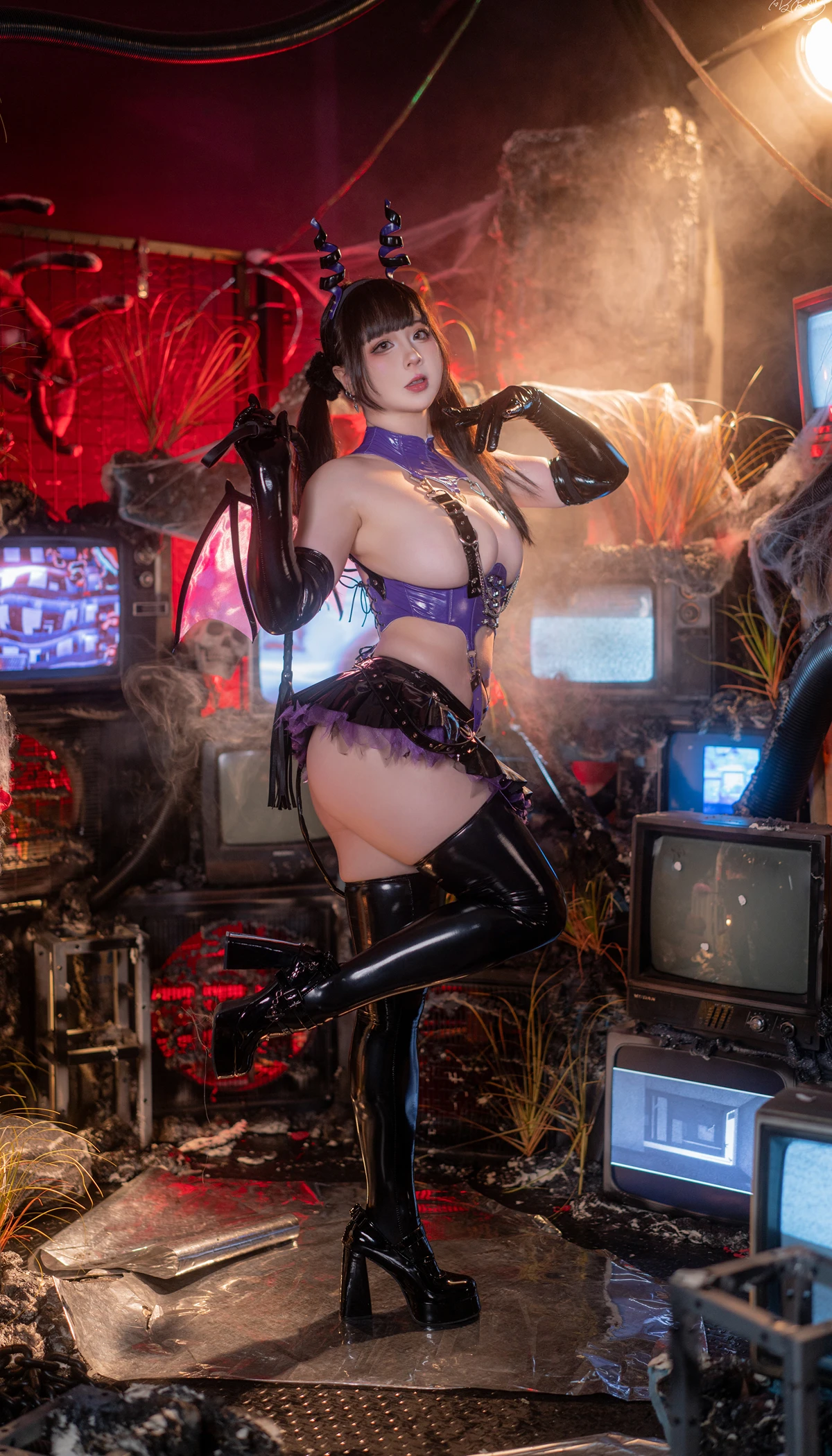 Cosplay 皮皮奶可可爱了啦 – 紫博魅 赛博魅魔 - P2