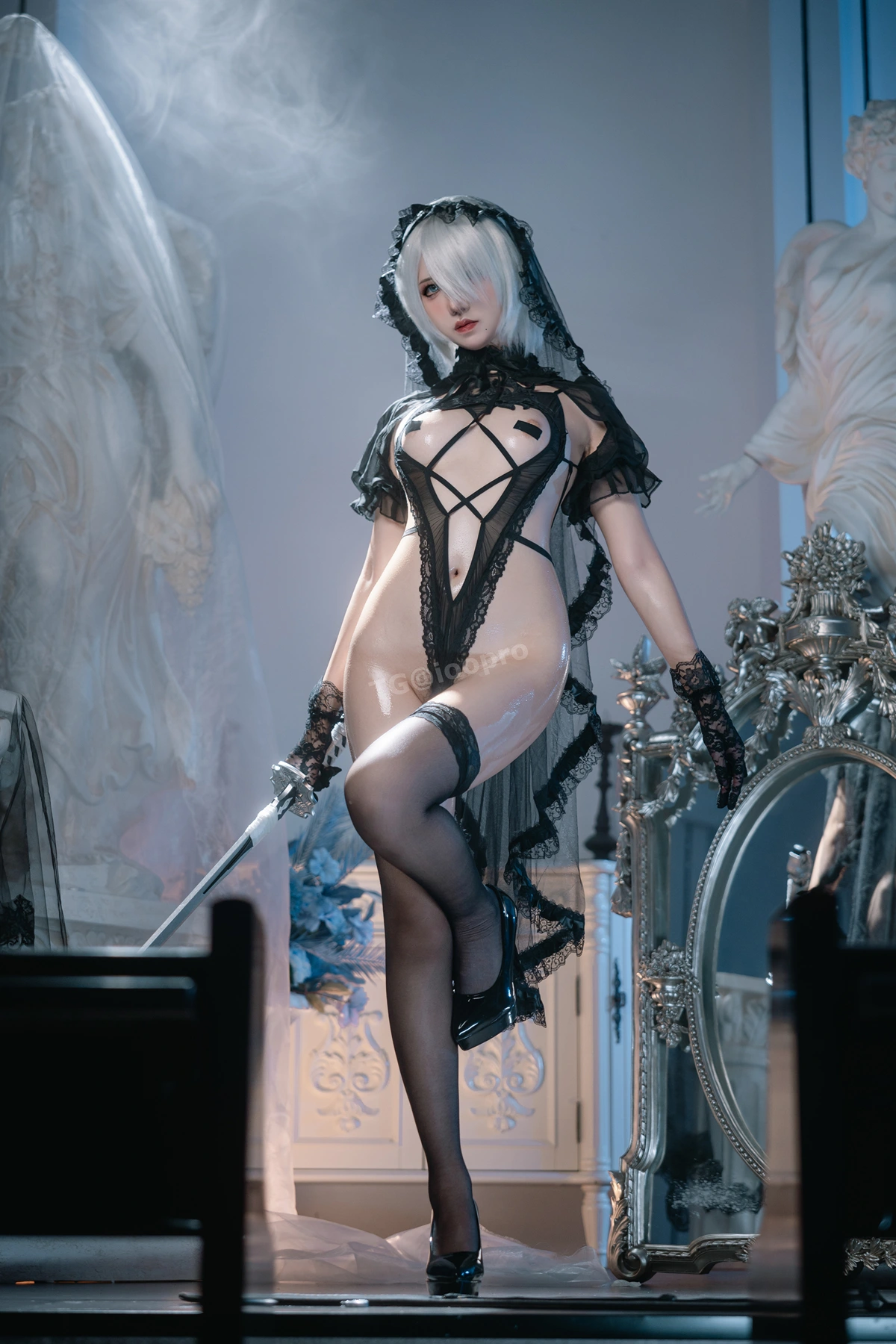 Cosplay 阿薰kaOri – 2B黑花嫁 - P1