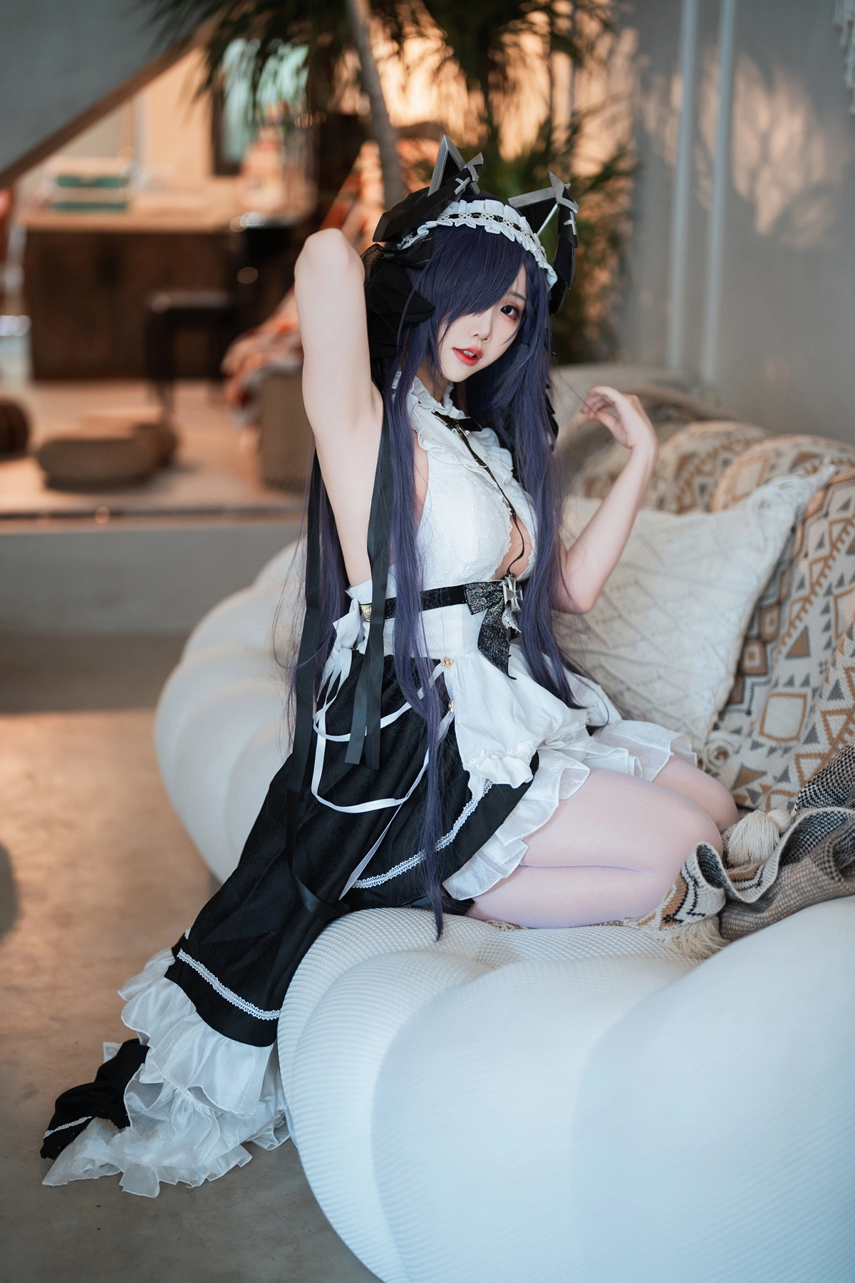 Cosplay 面饼仙儿 – 碧蓝航线 奥古斯特 女仆 – 公主连结Re：Dive 宵滨深月 - P13