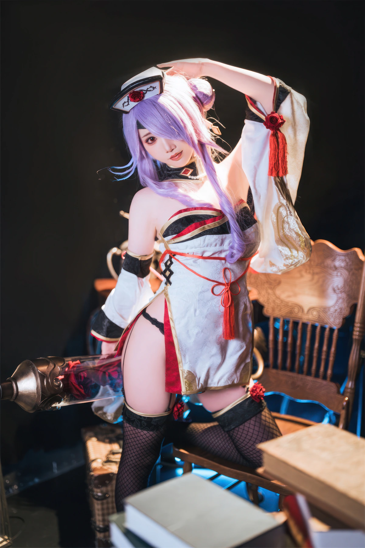 Cosplay 面饼仙儿 – 碧蓝航线 奥古斯特 女仆 – 公主连结Re：Dive 宵滨深月 - P45