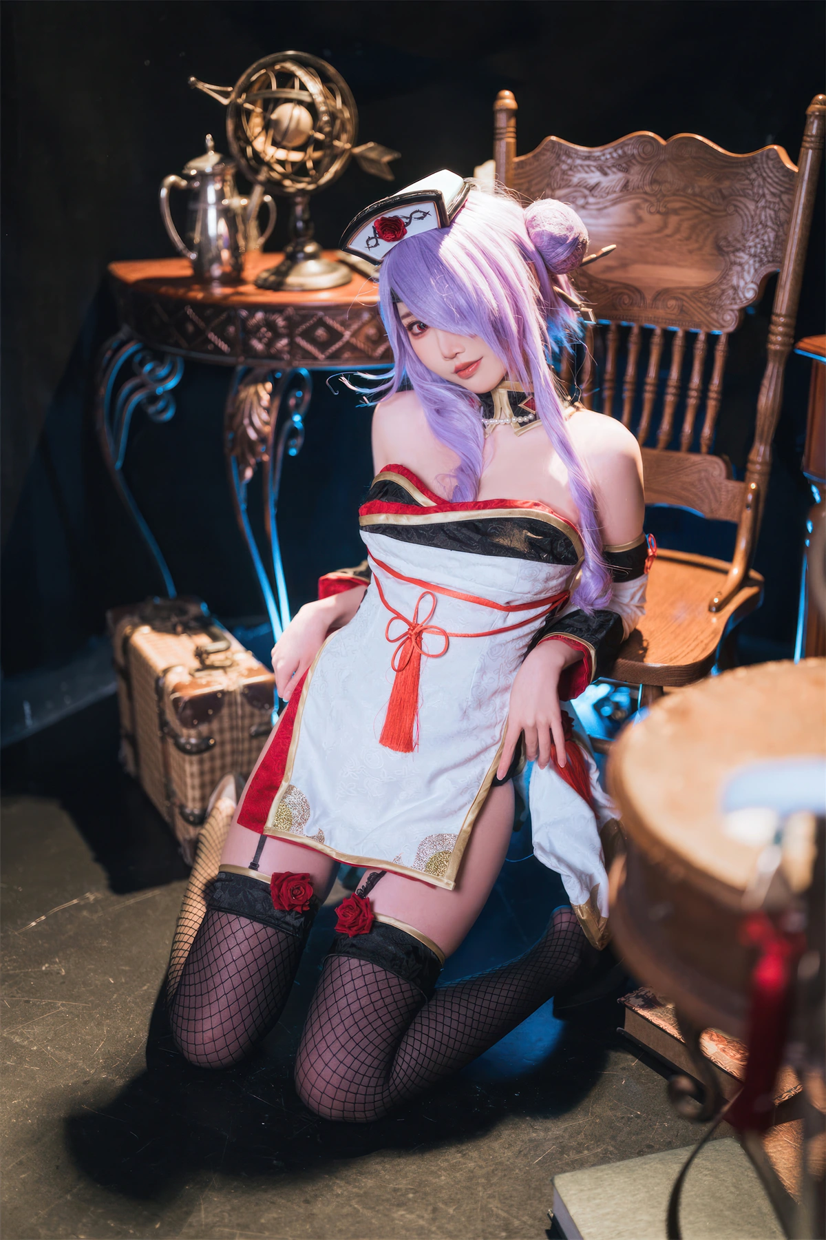 Cosplay 面饼仙儿 – 碧蓝航线 奥古斯特 女仆 – 公主连结Re：Dive 宵滨深月 - P49