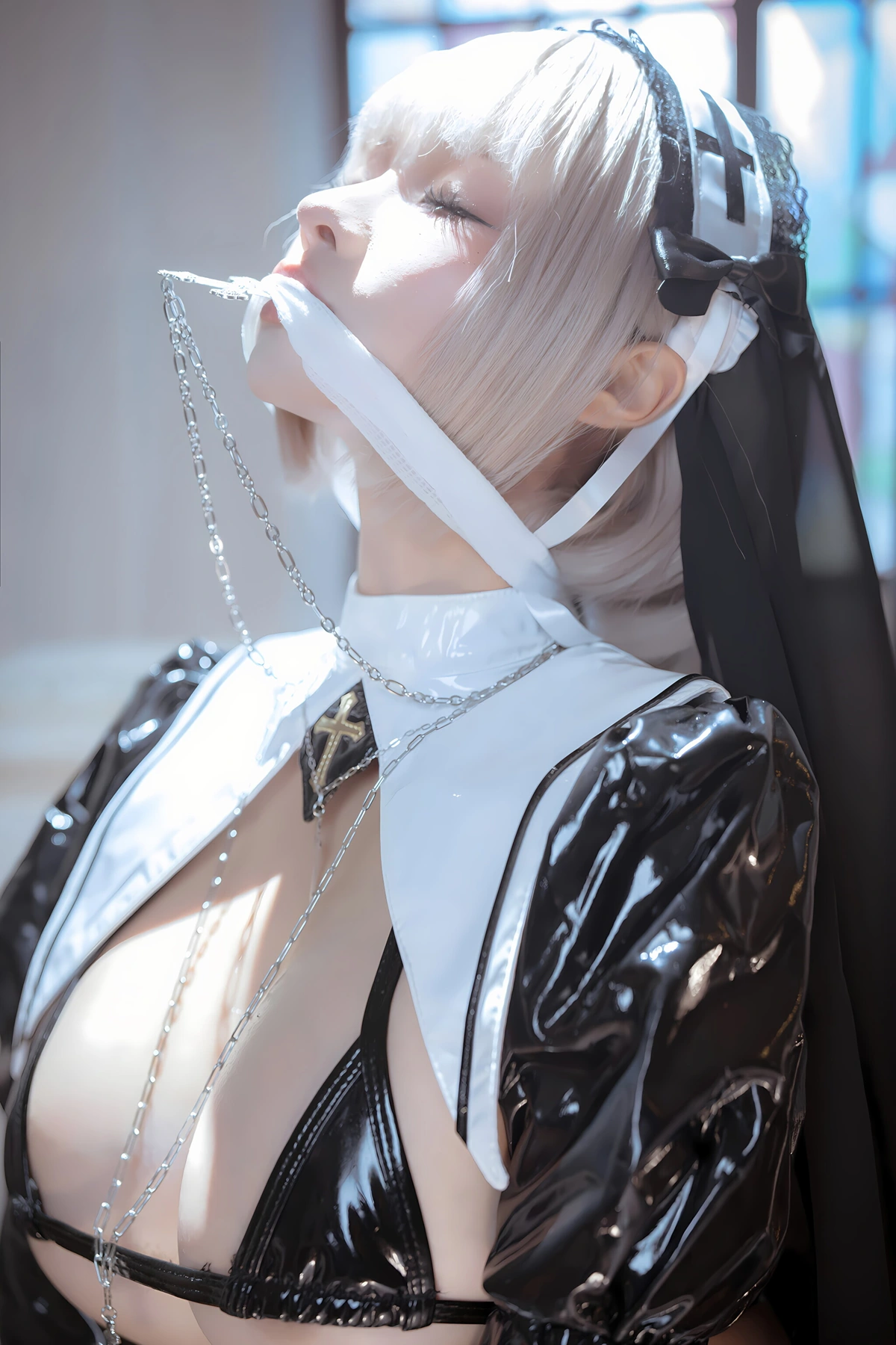 Cosplay 蠢沫沫Chunmomo – 黑修女 Set.01 - P3