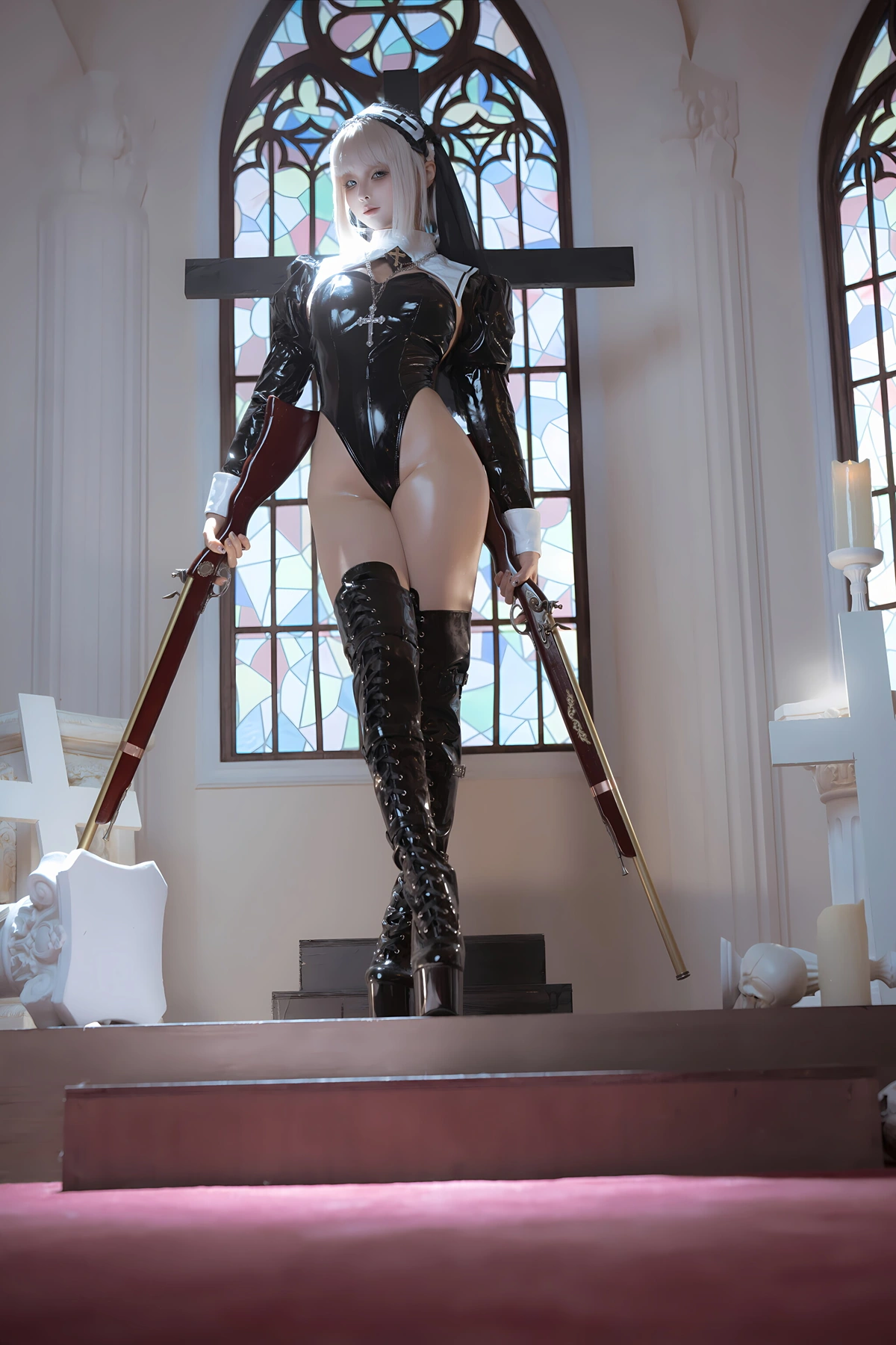 Cosplay 蠢沫沫Chunmomo – 黑修女 Set.02 - P46