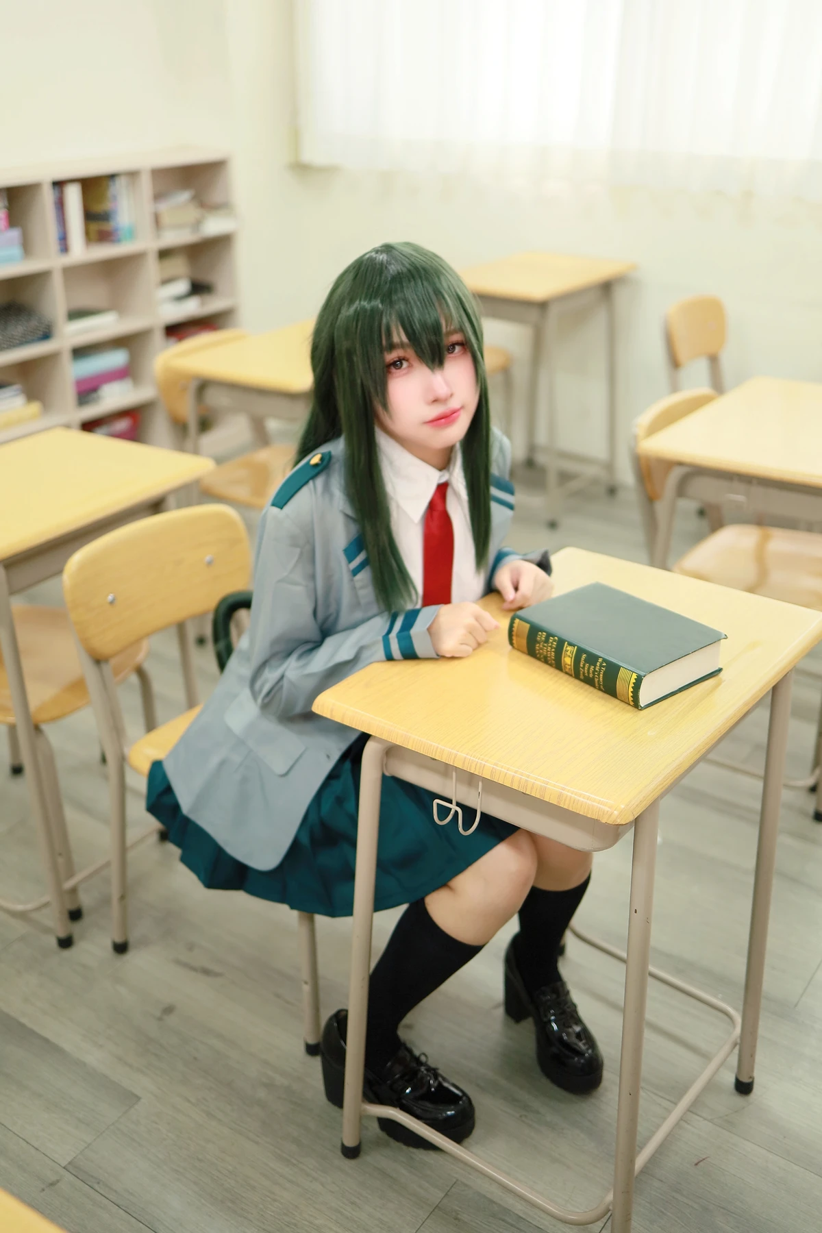 Cosplay 慕慕Momo – 剎那 Setsuna + 蛙吹梅雨 學生服 Asui Tsuyu - P17