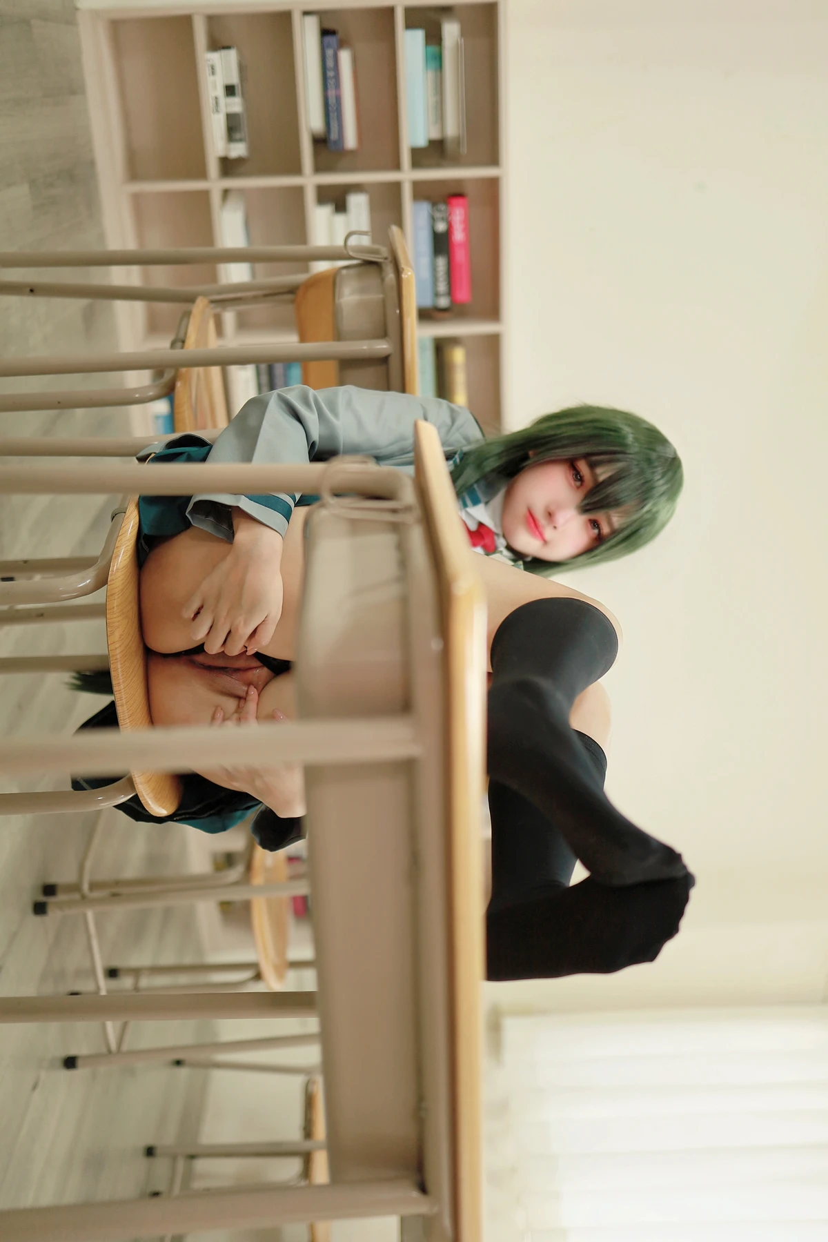 Cosplay 慕慕Momo – 剎那 Setsuna + 蛙吹梅雨 學生服 Asui Tsuyu - P20