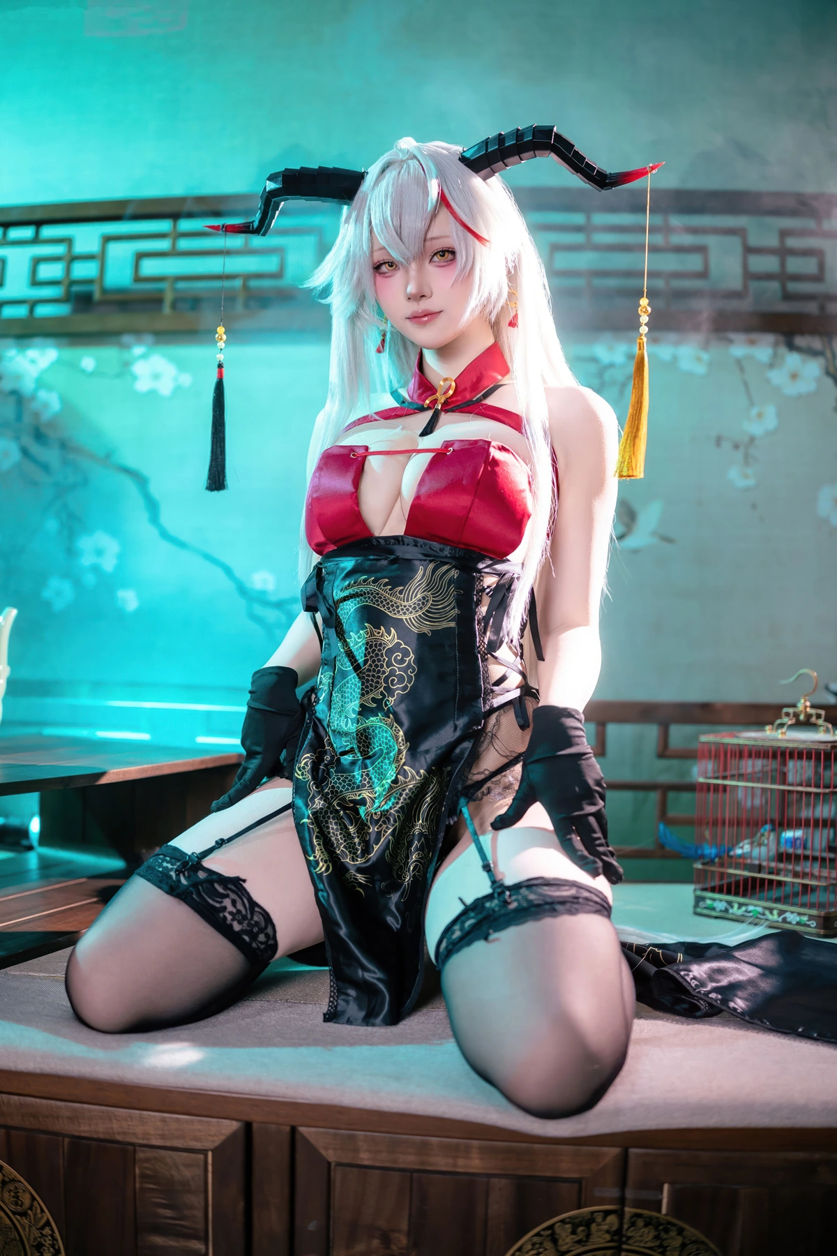 Cosplay 屿鱼 – 碧蓝航线 埃吉尔旗袍 - P13