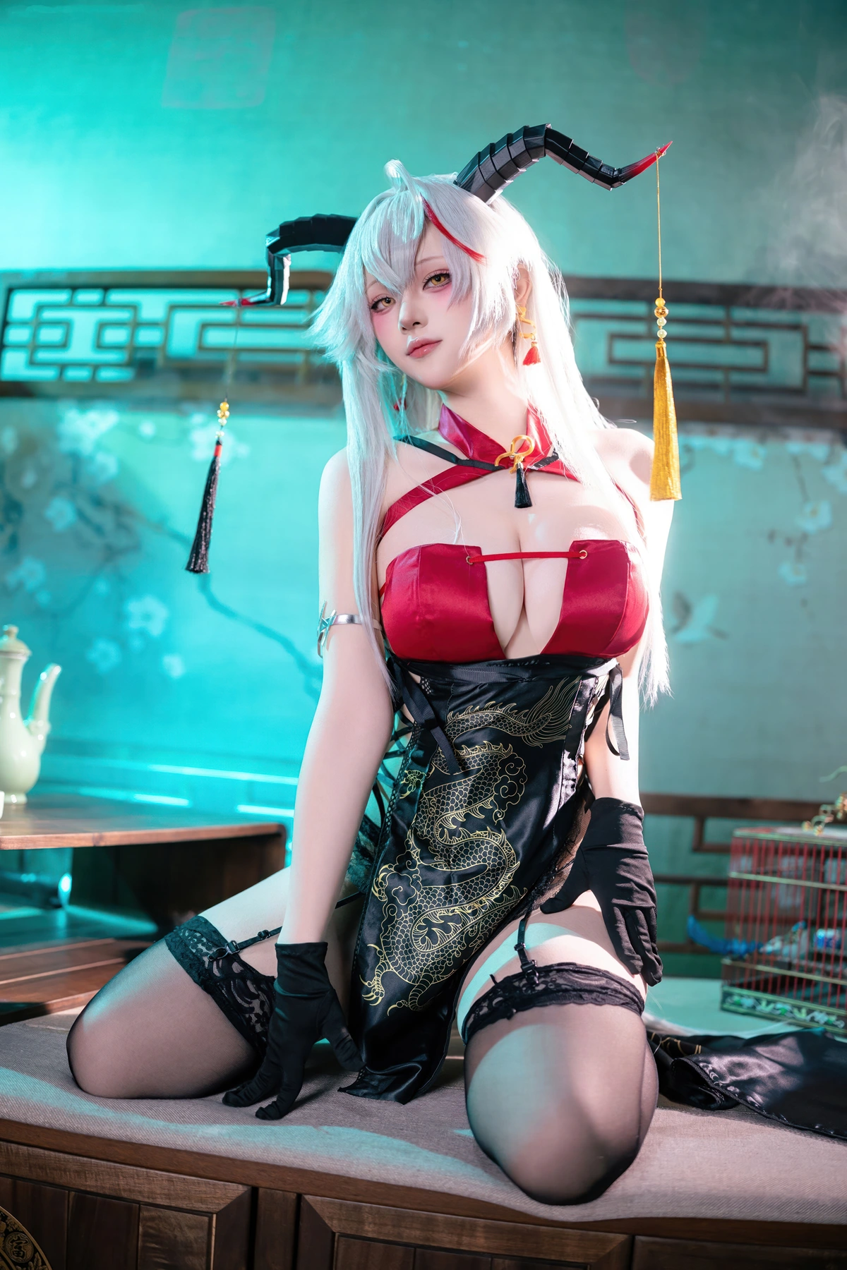 Cosplay 屿鱼 – 碧蓝航线 埃吉尔旗袍 - P14