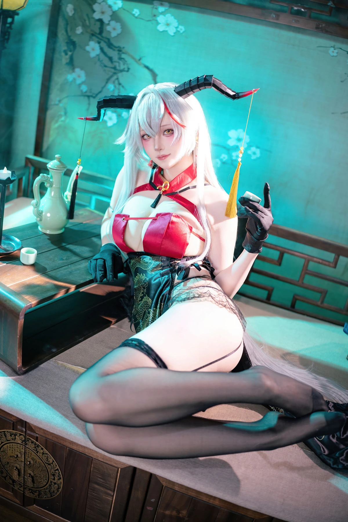 Cosplay 屿鱼 – 碧蓝航线 埃吉尔旗袍 - P15