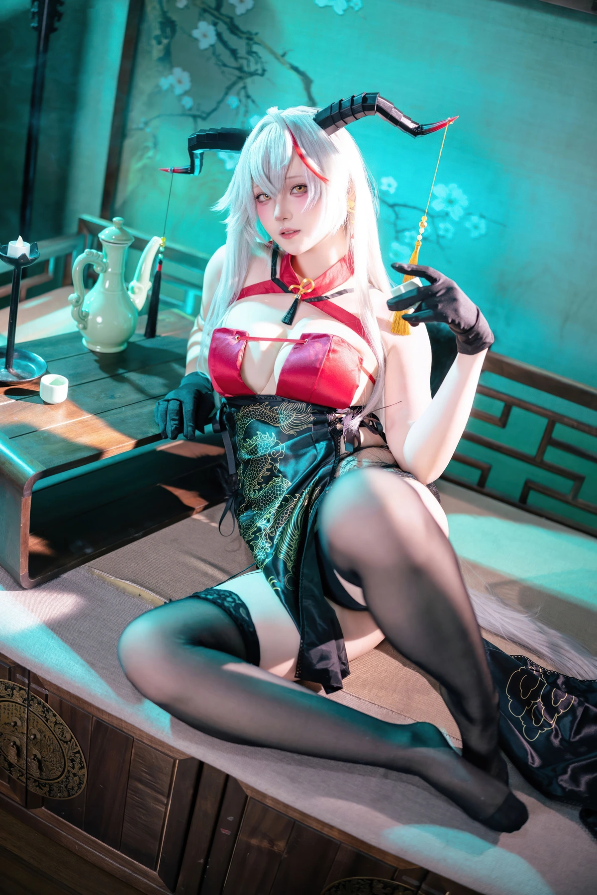 Cosplay 屿鱼 – 碧蓝航线 埃吉尔旗袍 - P16
