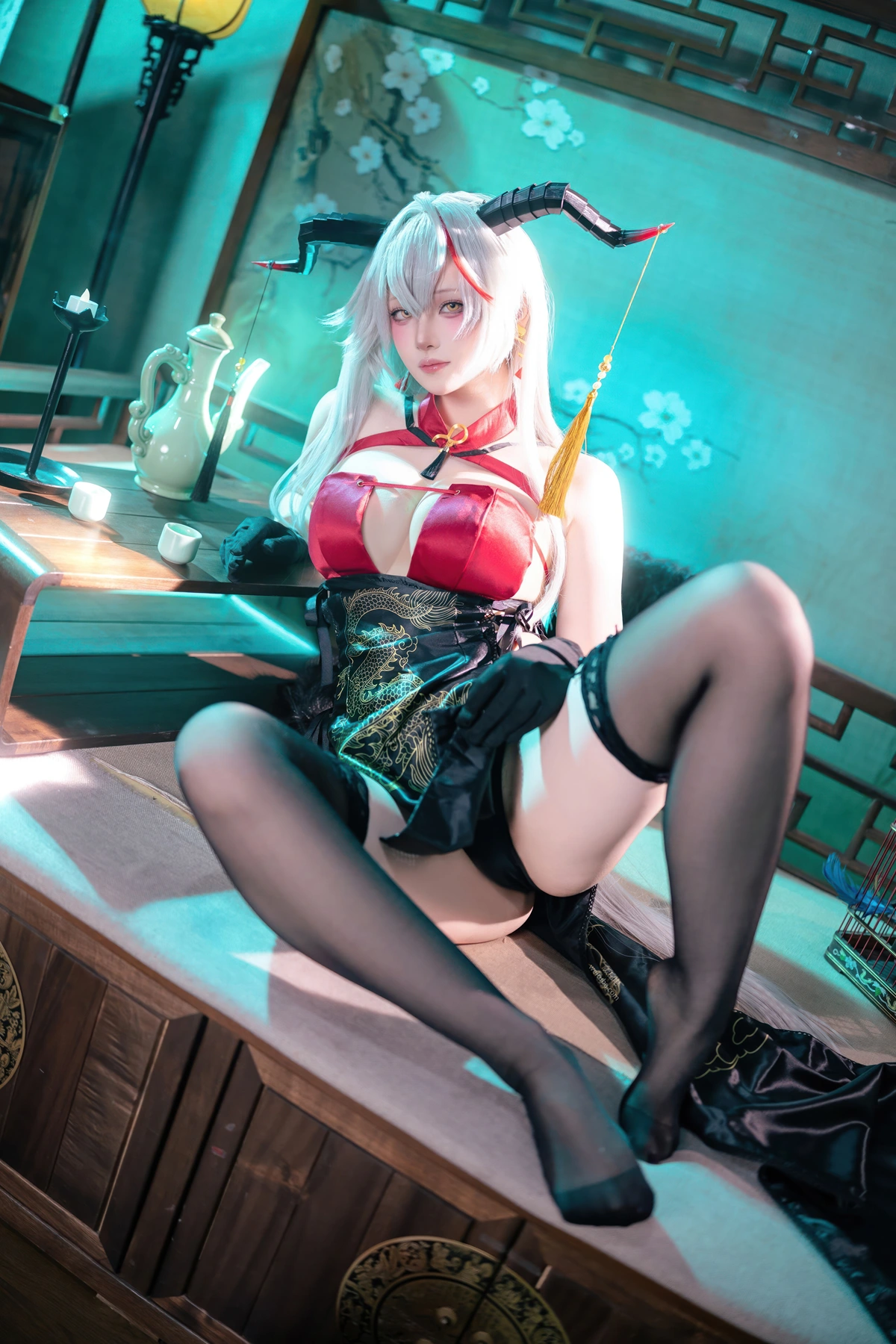 Cosplay 屿鱼 – 碧蓝航线 埃吉尔旗袍 - P17
