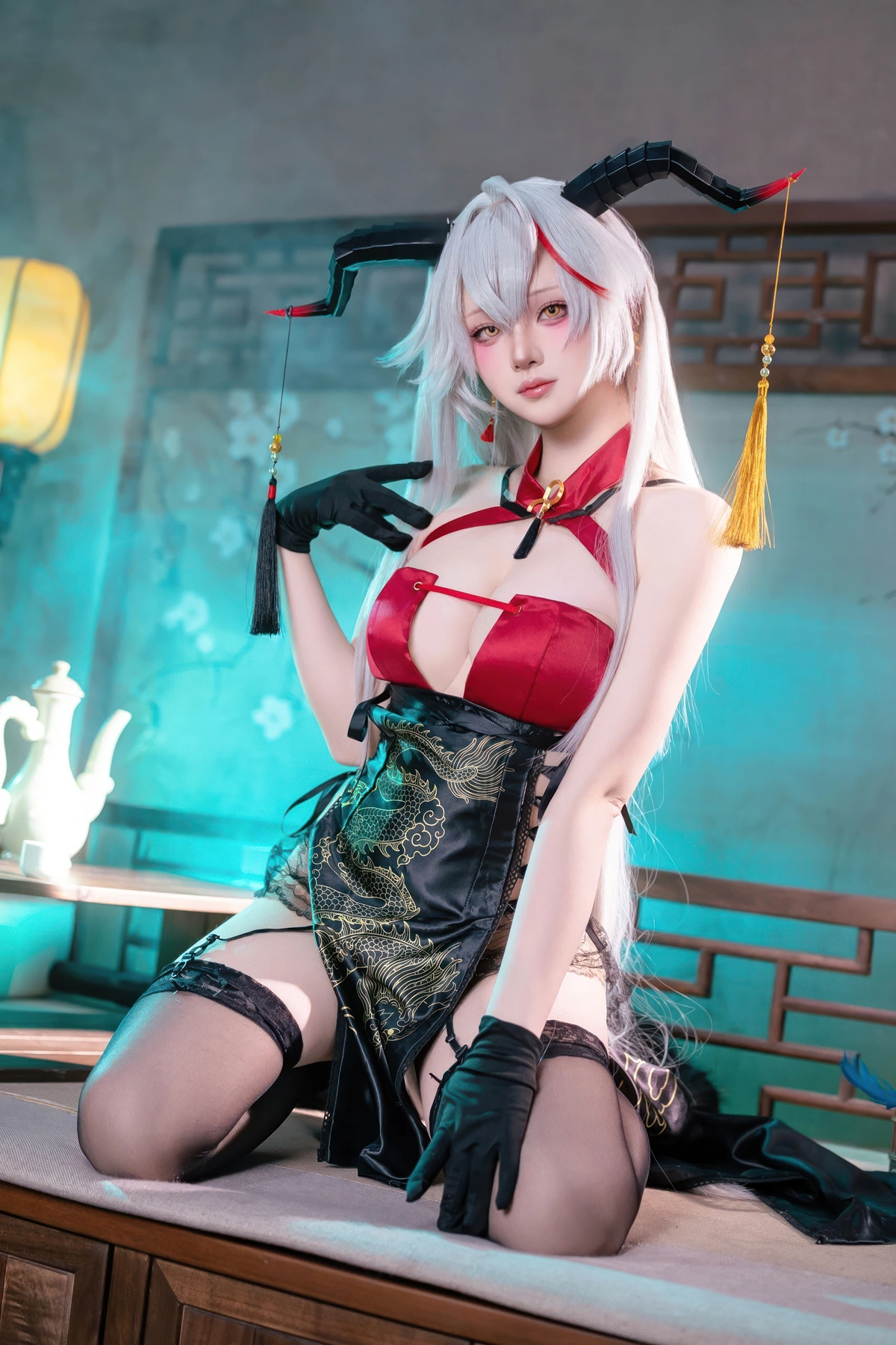 Cosplay 屿鱼 – 碧蓝航线 埃吉尔旗袍 - P25
