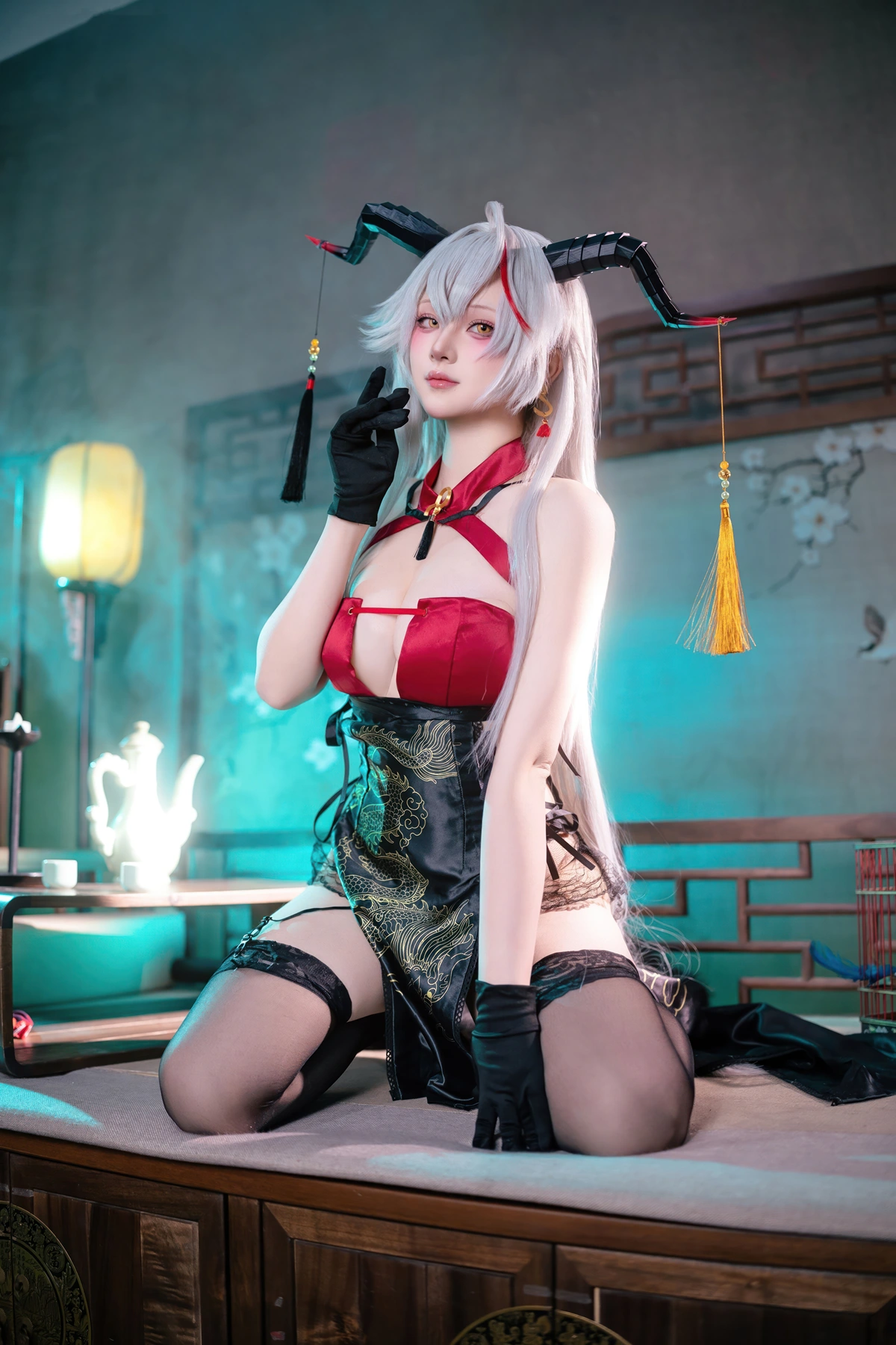 Cosplay 屿鱼 – 碧蓝航线 埃吉尔旗袍 - P26