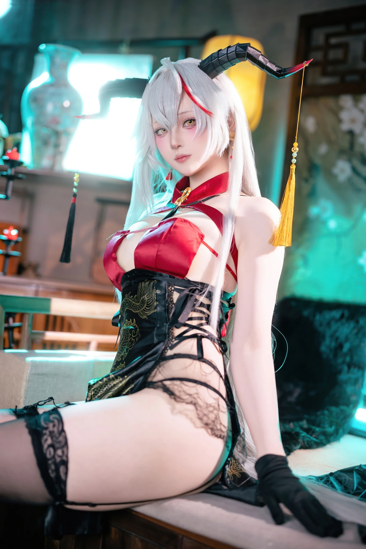 Cosplay 屿鱼 – 碧蓝航线 埃吉尔旗袍 - P36