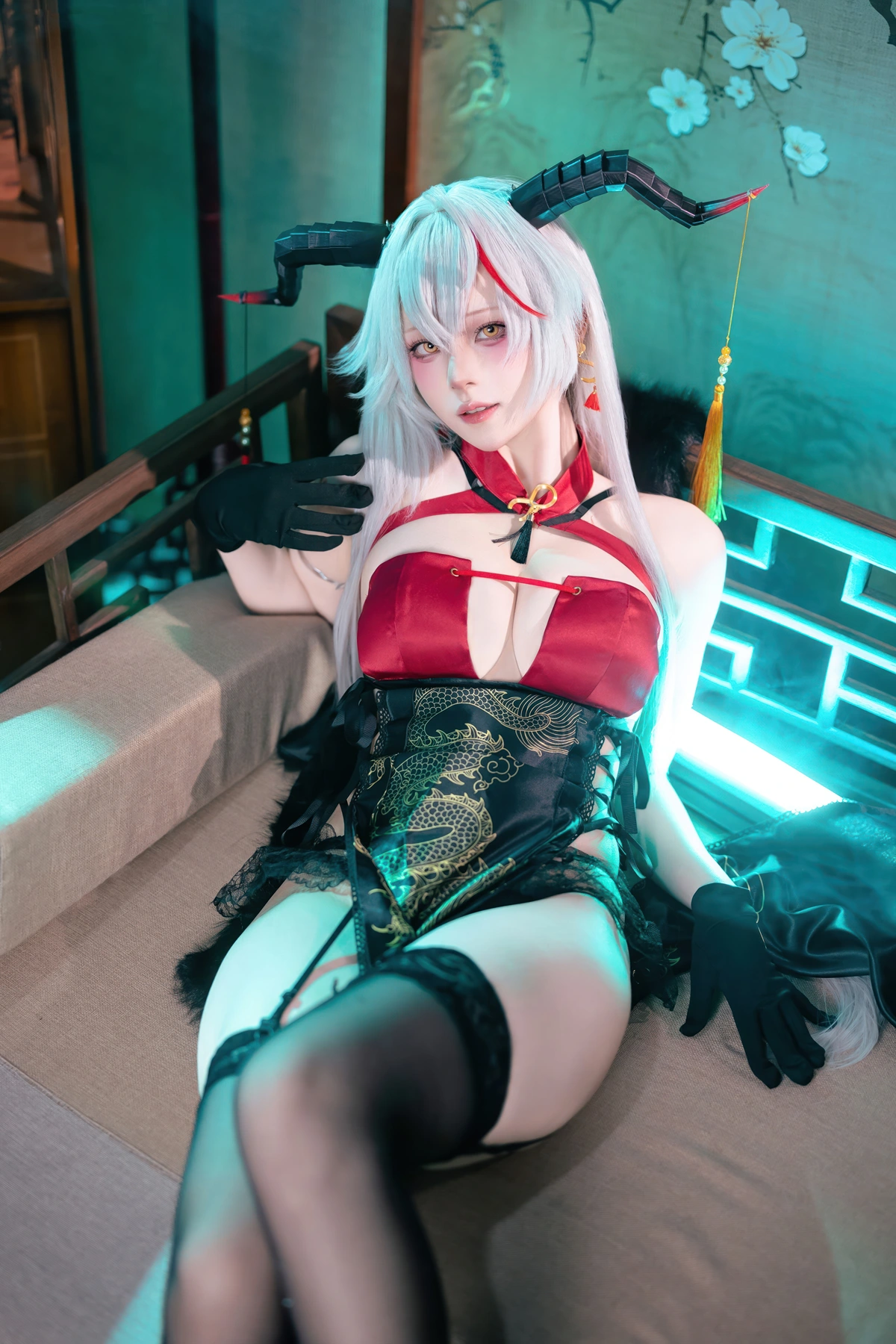 Cosplay 屿鱼 – 碧蓝航线 埃吉尔旗袍 - P38