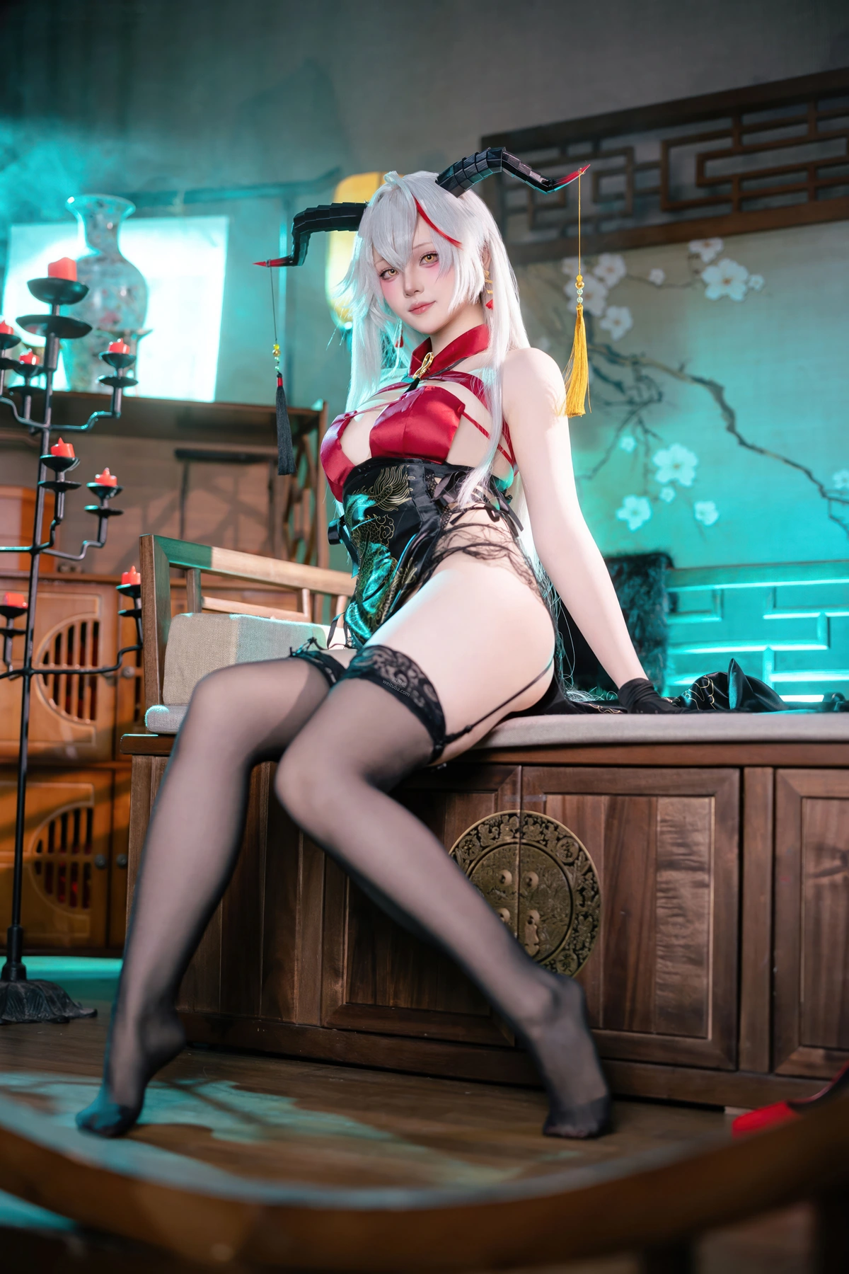 Cosplay 屿鱼 – 碧蓝航线 埃吉尔旗袍 - P43