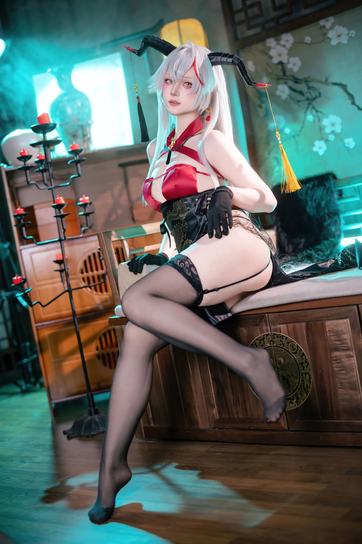 Cosplay 屿鱼 – 碧蓝航线 埃吉尔旗袍 - P44