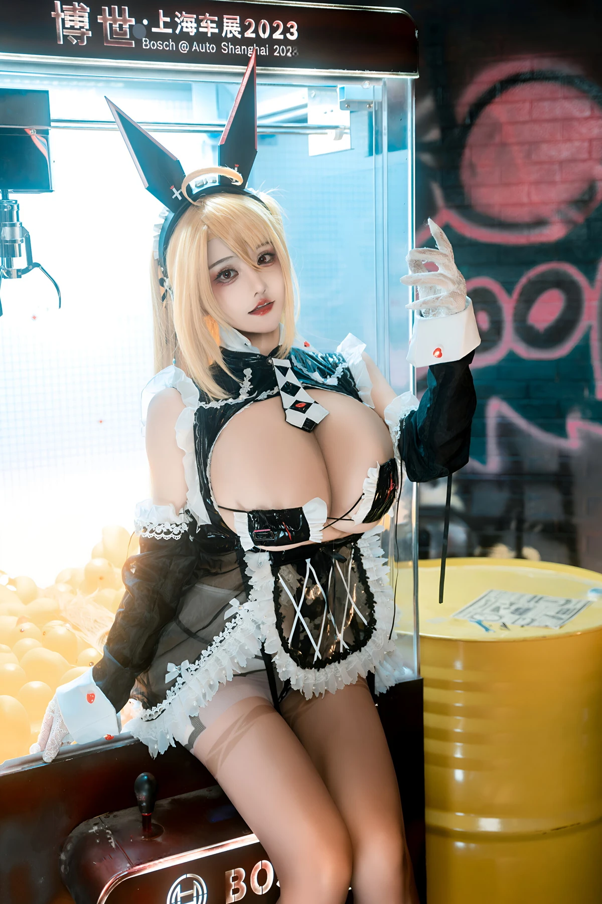 Cosplay 虎牙古阿扎 – 交错战线 咎瓦尤斯女仆 - P25