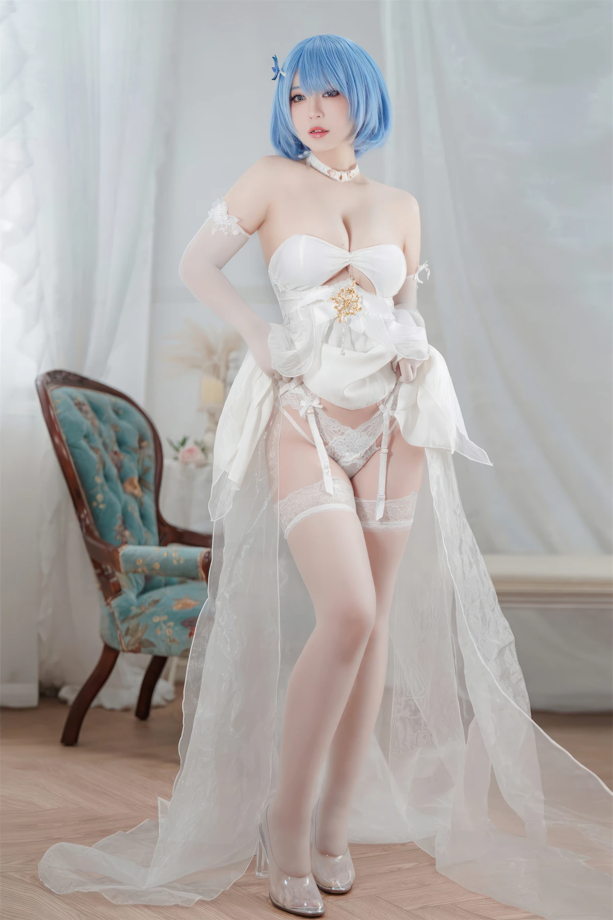 Cosplay 半半子Banbanko – 碧蓝航线 恰巴耶夫 白骑兵的旋律 礼服 - P44