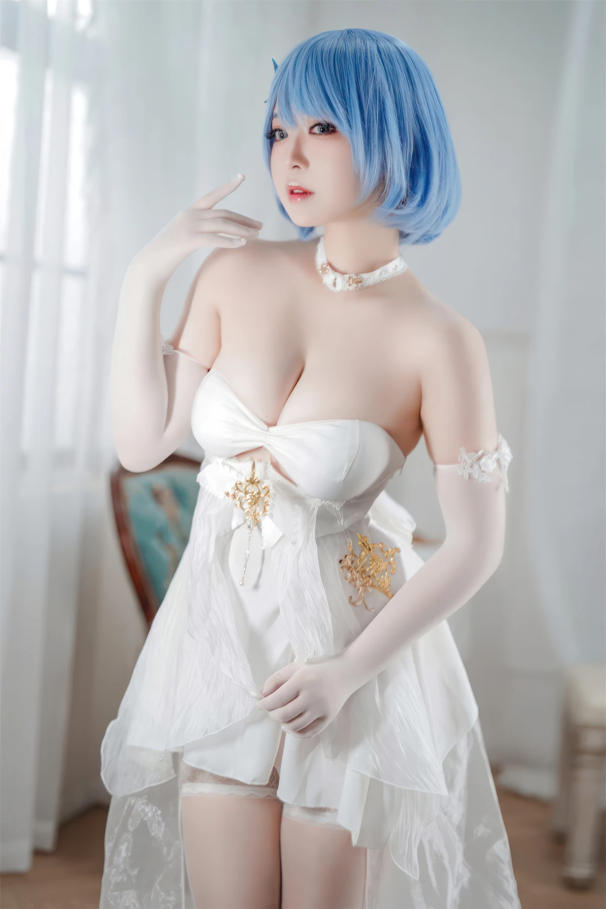 Cosplay 半半子Banbanko – 碧蓝航线 恰巴耶夫 白骑兵的旋律 礼服 - P47