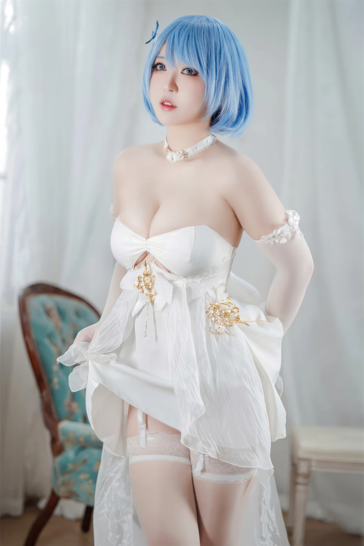 Cosplay 半半子Banbanko – 碧蓝航线 恰巴耶夫 白骑兵的旋律 礼服 - P48