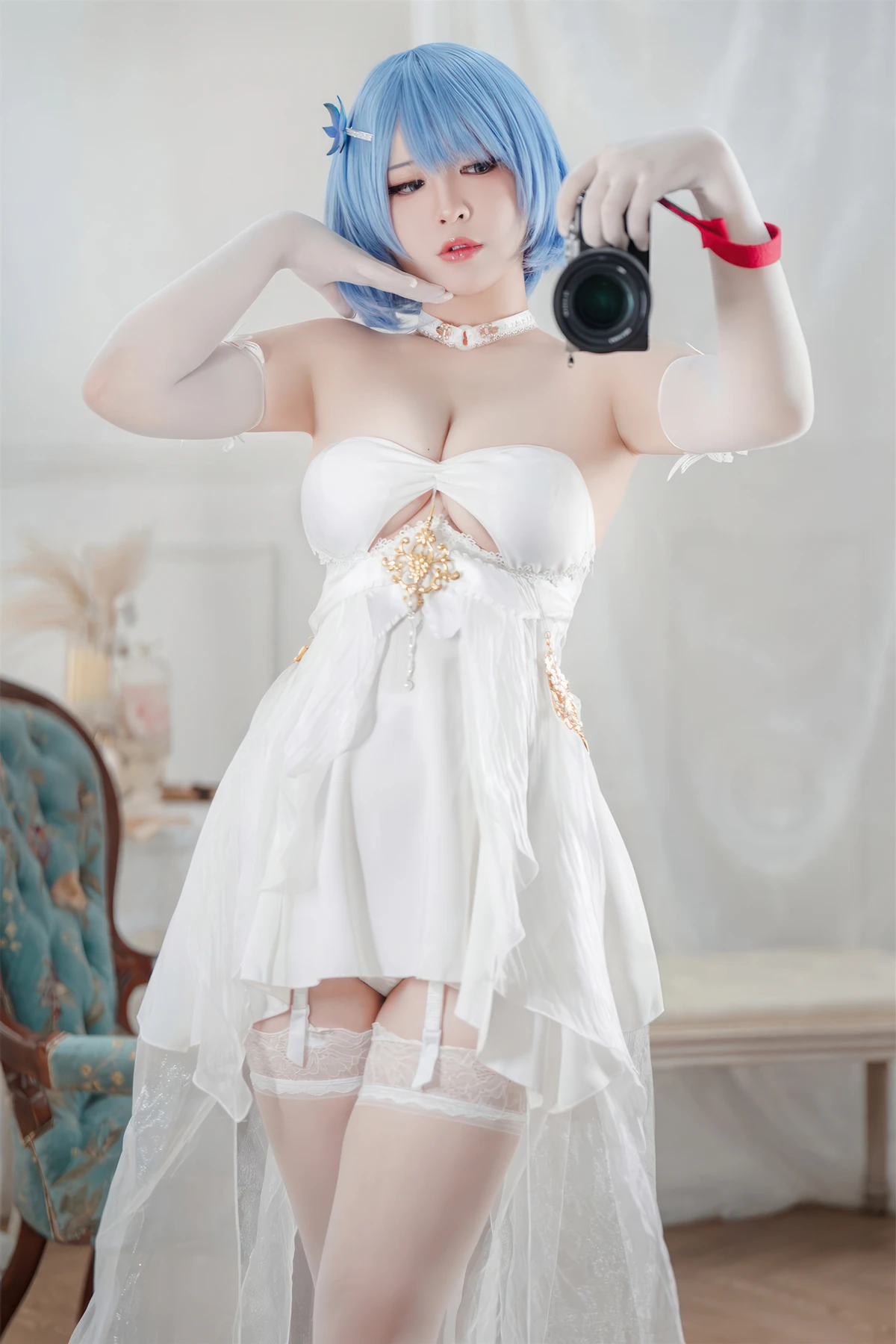 Cosplay 半半子Banbanko – 碧蓝航线 恰巴耶夫 白骑兵的旋律 礼服 - P53