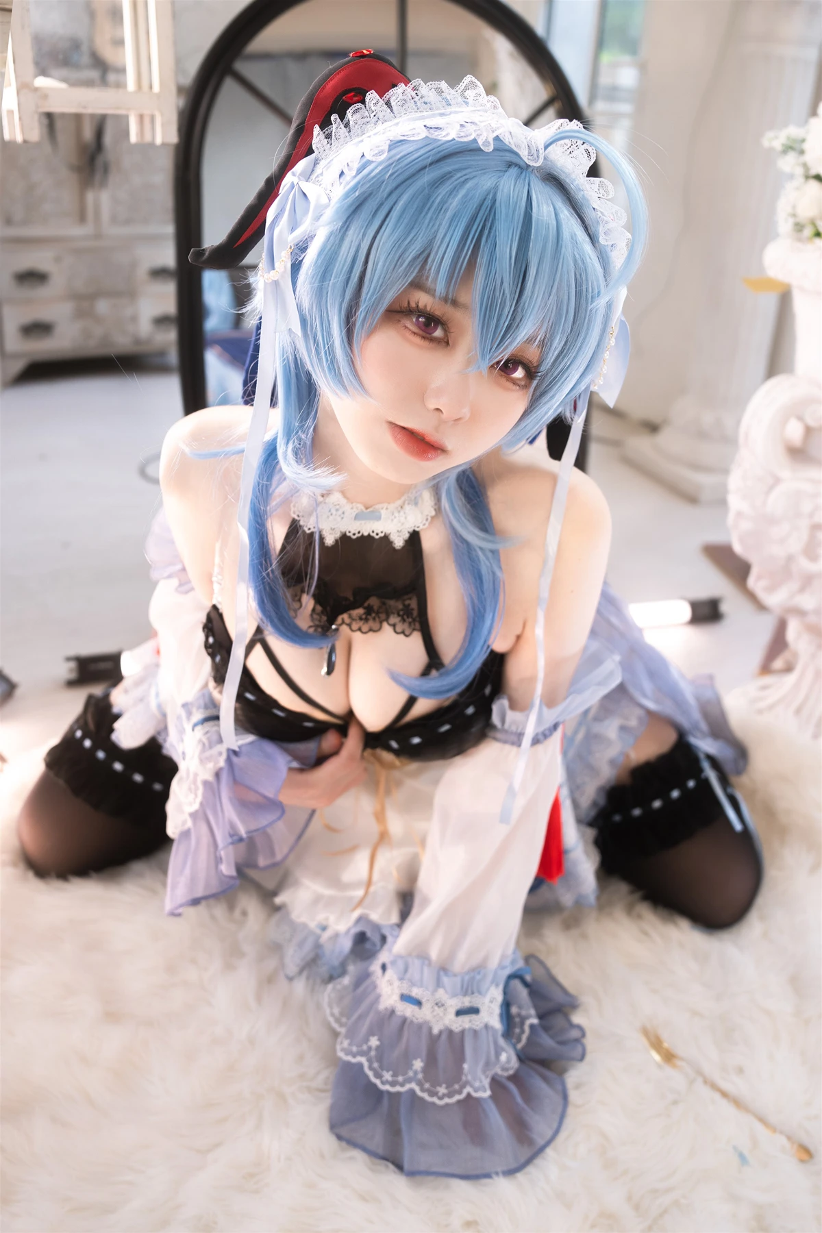 Cosplay 安食Ajiki – 原神 甘雨 & 白猫猫 - P26