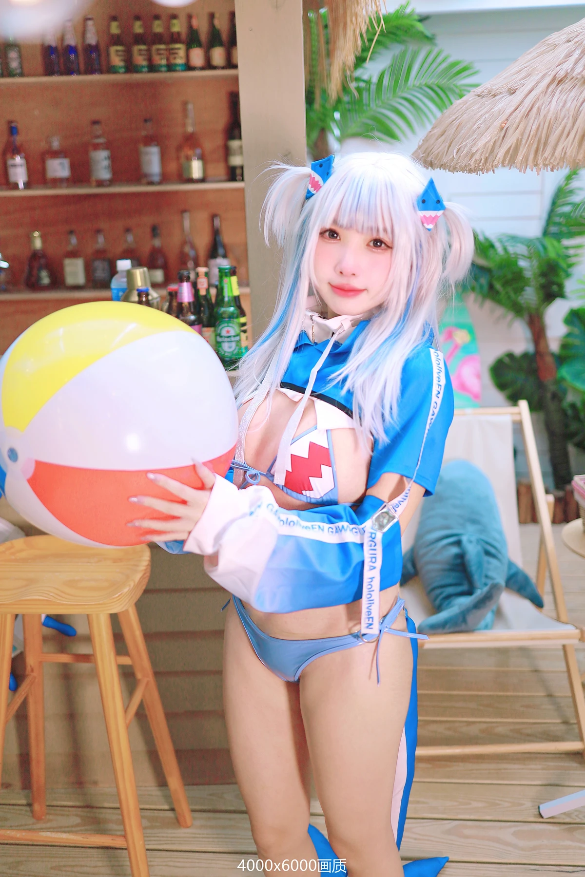 Cosplay 慕慕Momo – 鲨鱼制服 Gura - P26
