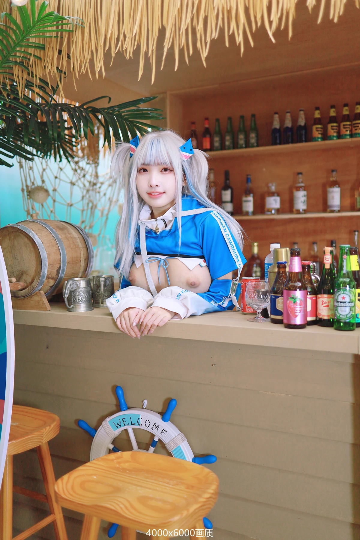 Cosplay 慕慕Momo – 鲨鱼制服 Gura - P41