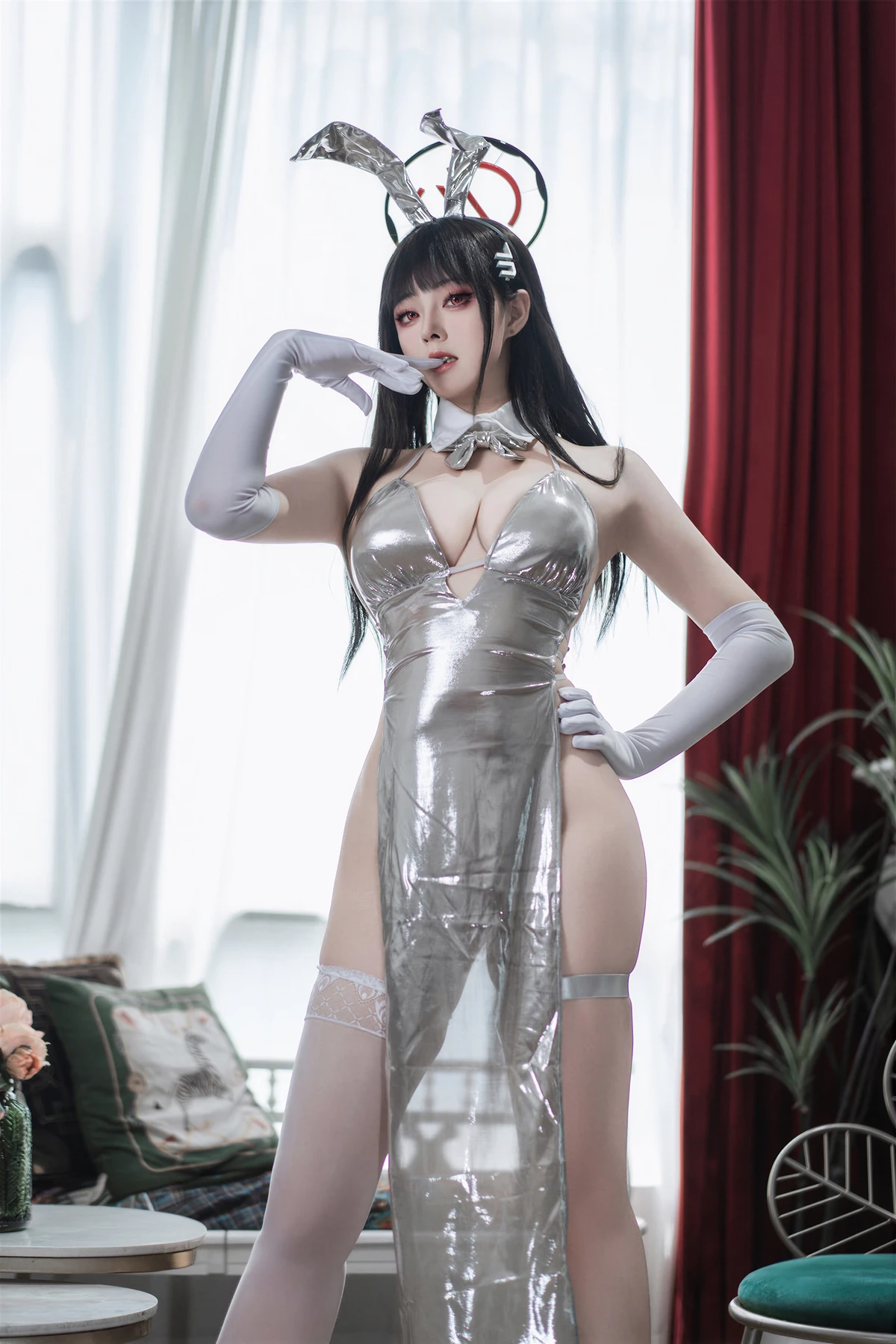 Cosplay Natsuko夏夏子 – 蔚蓝档案 调月莉音礼服 - P2