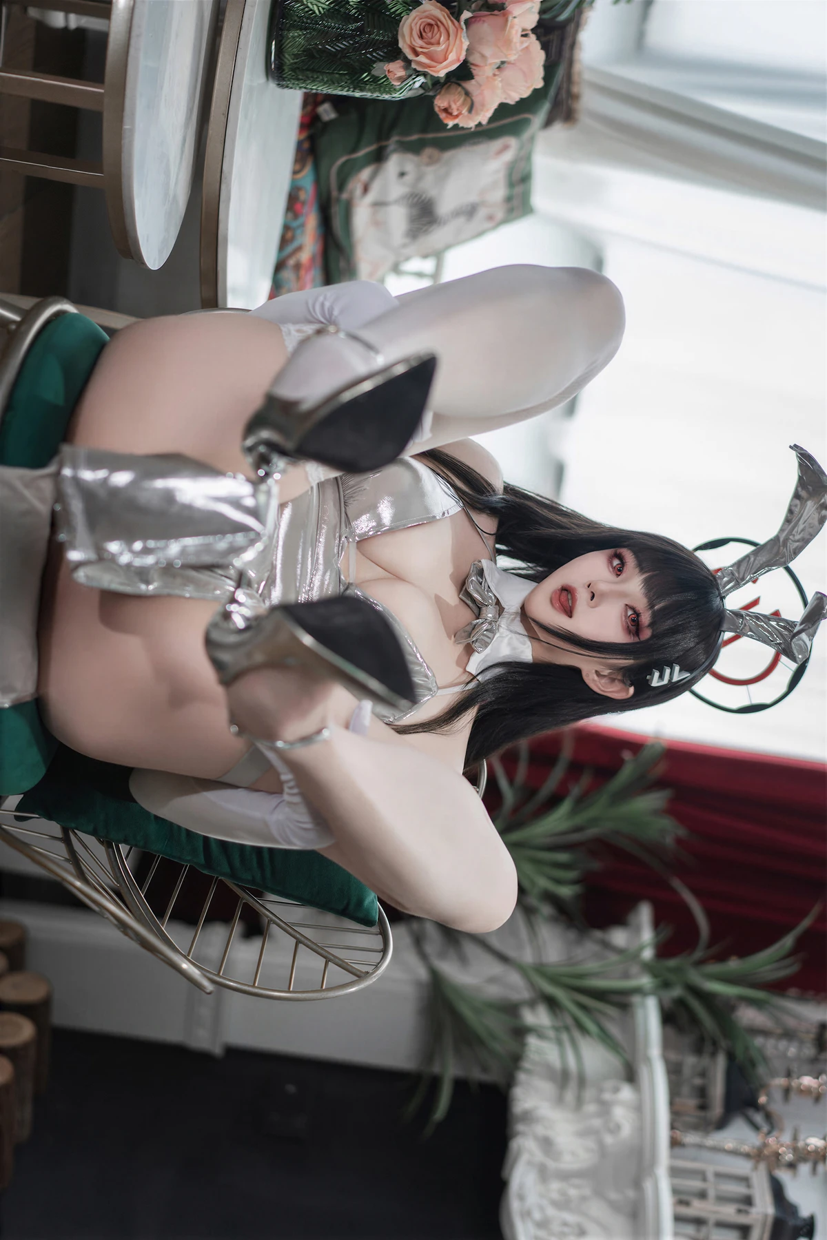 Cosplay Natsuko夏夏子 – 蔚蓝档案 调月莉音礼服 - P43