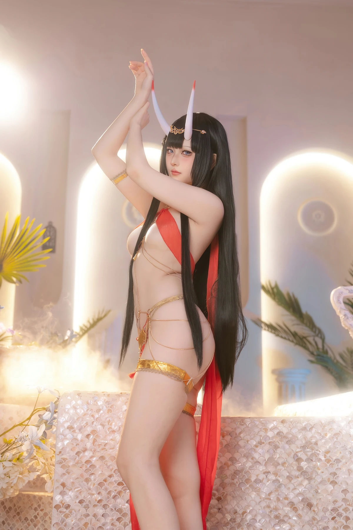 Cosplay 屿鱼 – 碧蓝航线 能代 赤纱浴影 - P1