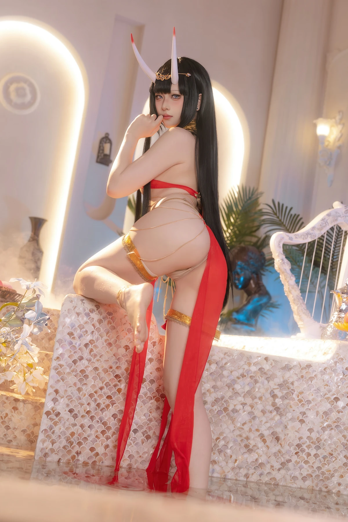 Cosplay 屿鱼 – 碧蓝航线 能代 赤纱浴影 - P28