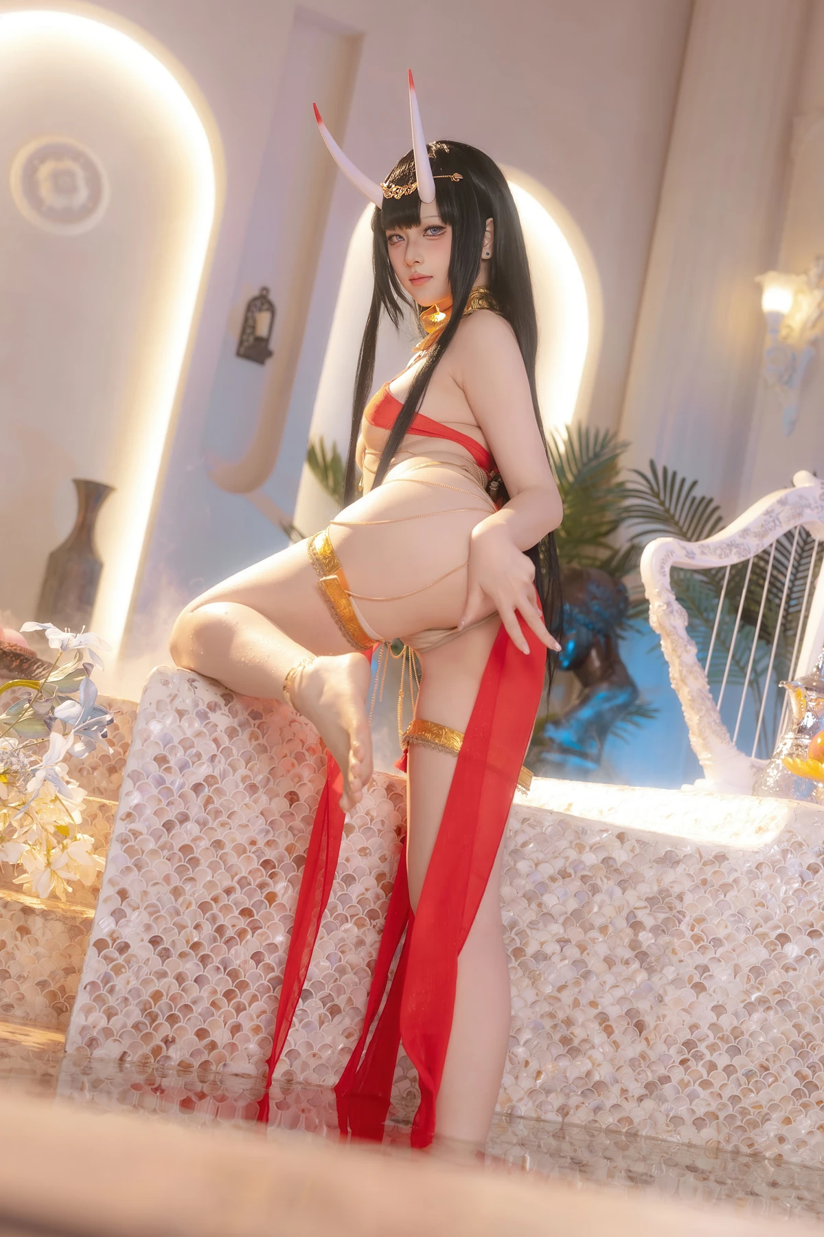 Cosplay 屿鱼 – 碧蓝航线 能代 赤纱浴影 - P29
