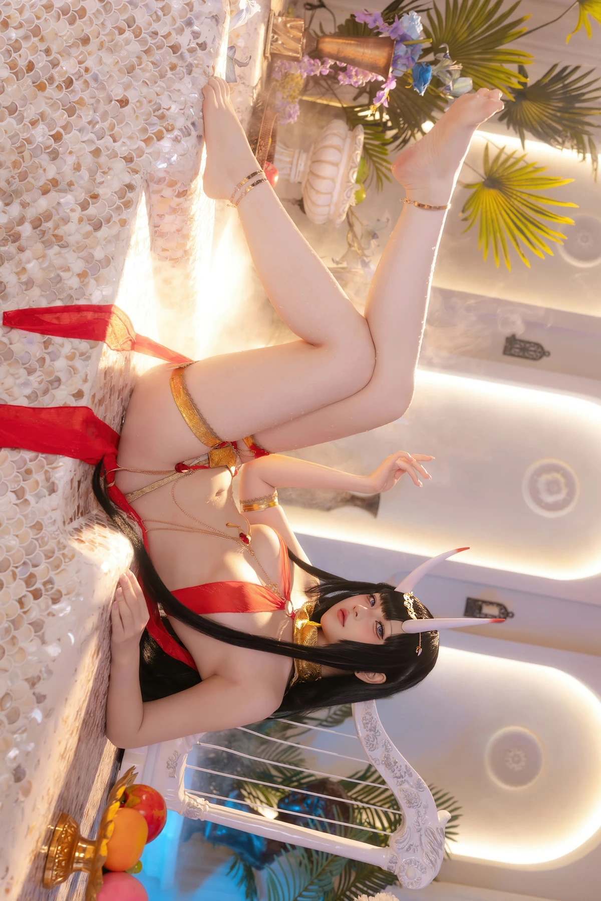 Cosplay 屿鱼 – 碧蓝航线 能代 赤纱浴影 - P34