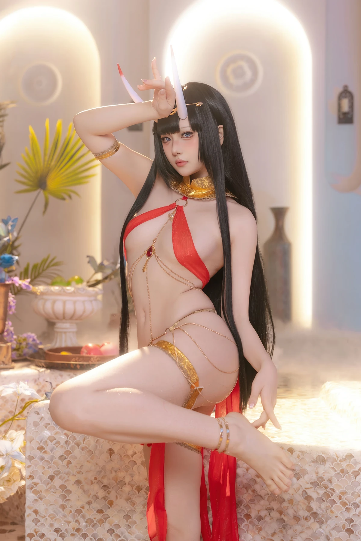 Cosplay 屿鱼 – 碧蓝航线 能代 赤纱浴影 - P3