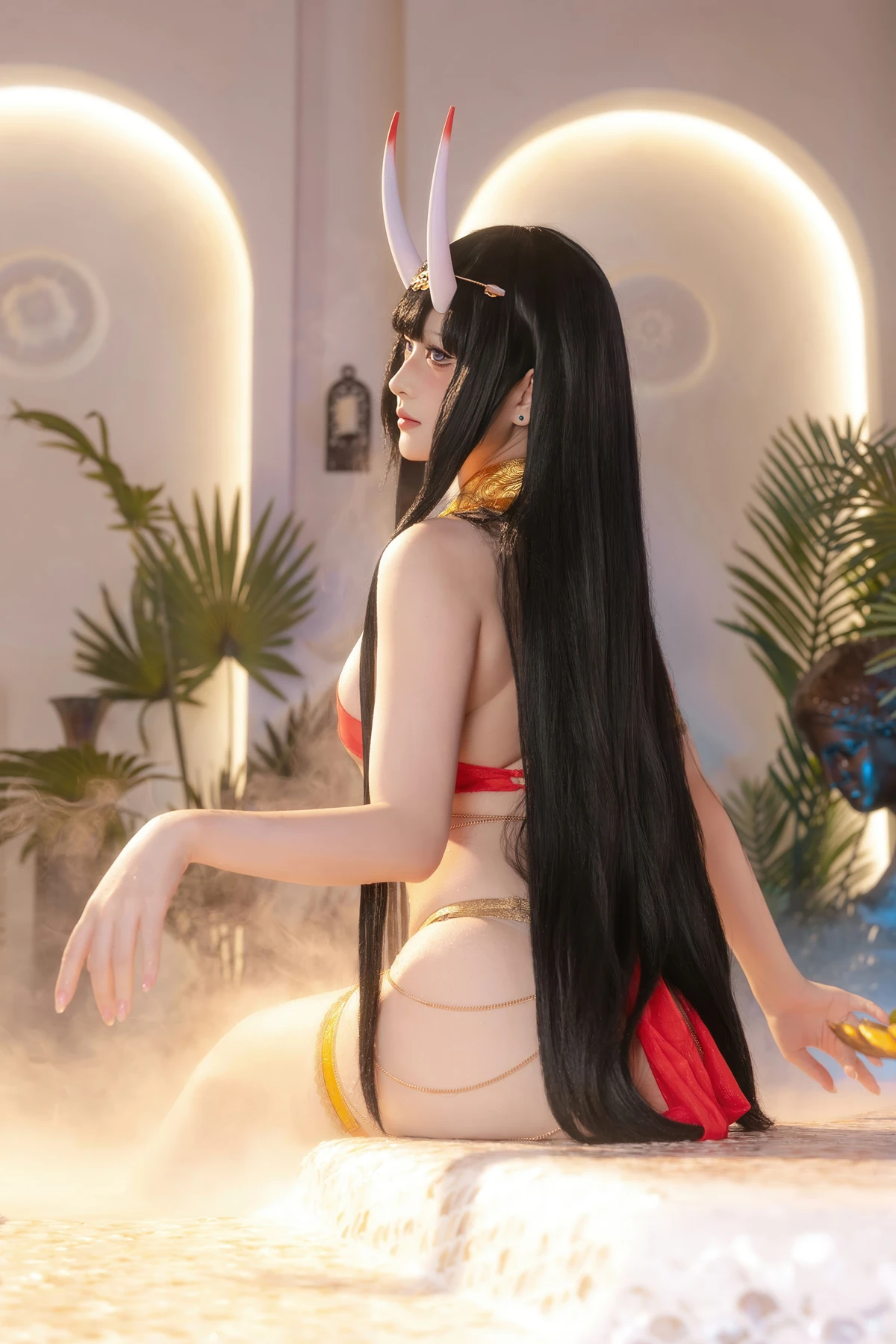 Cosplay 屿鱼 – 碧蓝航线 能代 赤纱浴影 - P40